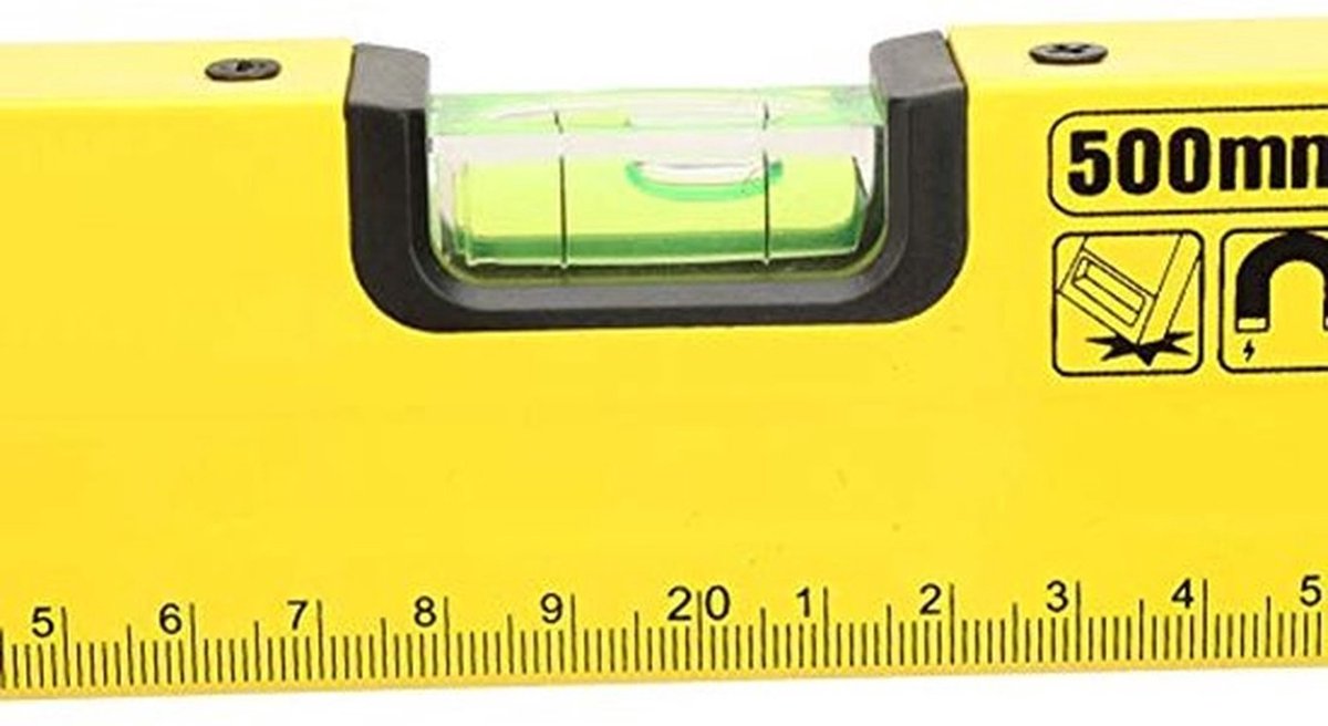 Waterpas met handvat, legering, 500 mm