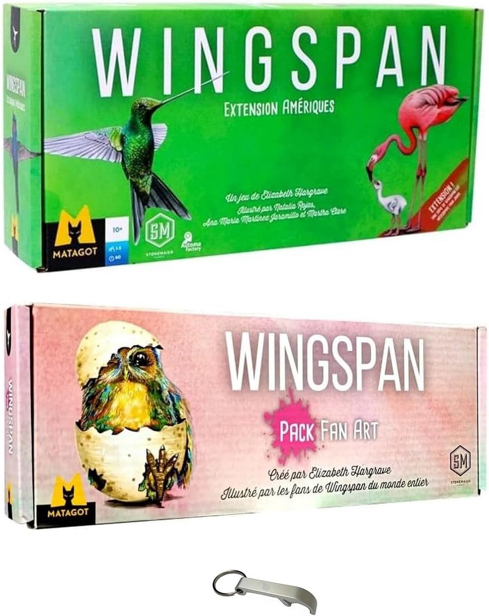 SnelShoppen - Wingspan Uitbreiding Amerika Set met Franse Fan Art & 1 Decap Blumie - Bordspel Voor Gezinnen, Educatief, Strategisch, Voor 1-5 Spelers