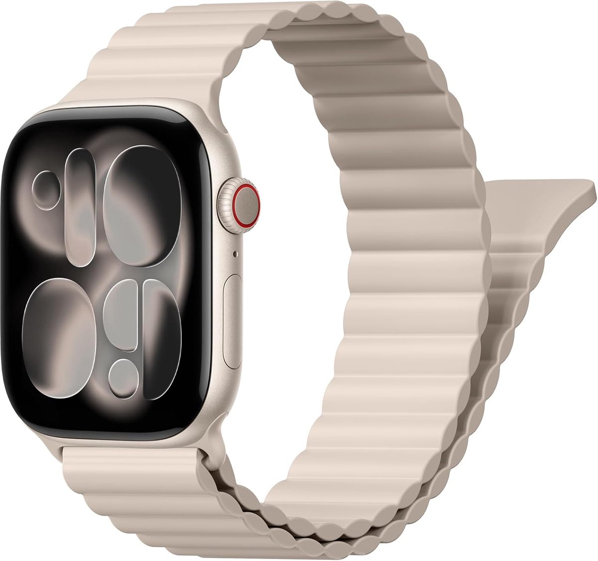 SnelShoppen - Magnetisch Sport Loop Bandje voor Apple Watch Series 10 9 8 7 6 5 4 3 SE Ultra 40mm 41mm 44mm 45mm 46mm - Zachte Nylon Siliconen Band vo