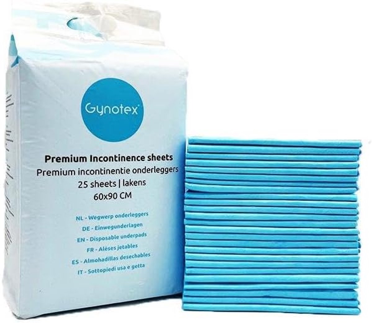 SnelShoppen - Premium Incontinentie Bed Onderleggers - Wegwerp Matrasbeschermers 60x90 cm - Tot 1400 ml Absorptie - 25 Stuks - Lekvrij, Sneldrogend, I