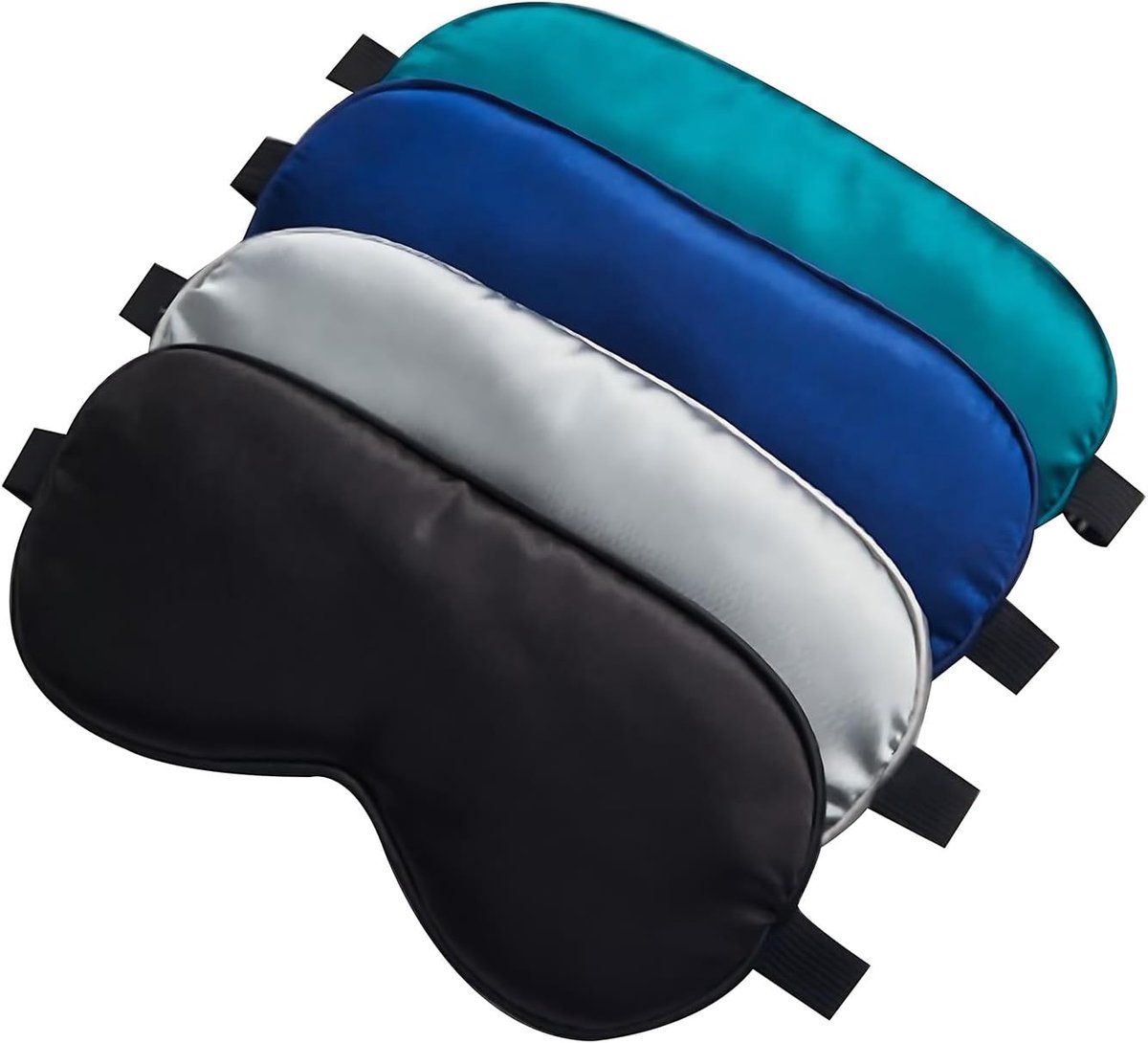 SnelShoppen - 4 Verstelbare Slaapmaskers - Verduisterend Oogmasker voor Mannen en Vrouwen - Ideaal voor Reizen, Nacht, Dutjes, Ontspanning en Meditati