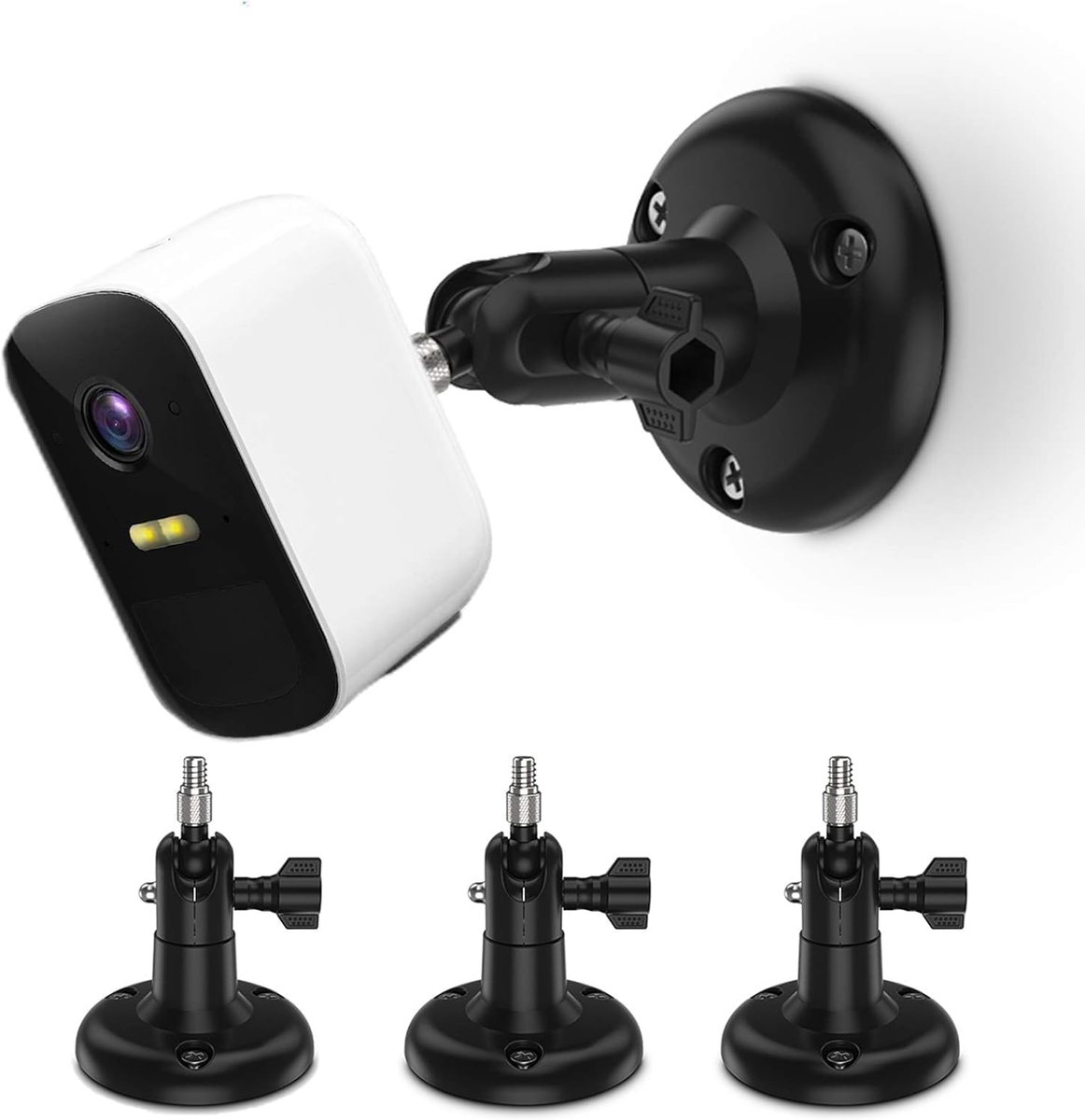 SnelShoppen - Wandmontage Beugel voor Eufycam 1/2/2C/2C Pro/3/3C/E, Arlo Pro 2/3/4/Ultra 1&2/Essential - Zwart, Set van 3 - Veiligheidsbeugel voor Bin