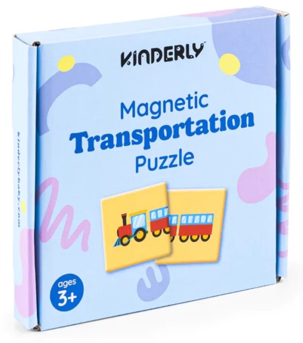 Kinderly Magnetische Vervoerpuzzel – 40-delige Magnetische Puzzel – Educatief Speelgoed – Voertuigen – Vanaf 3 Jaar