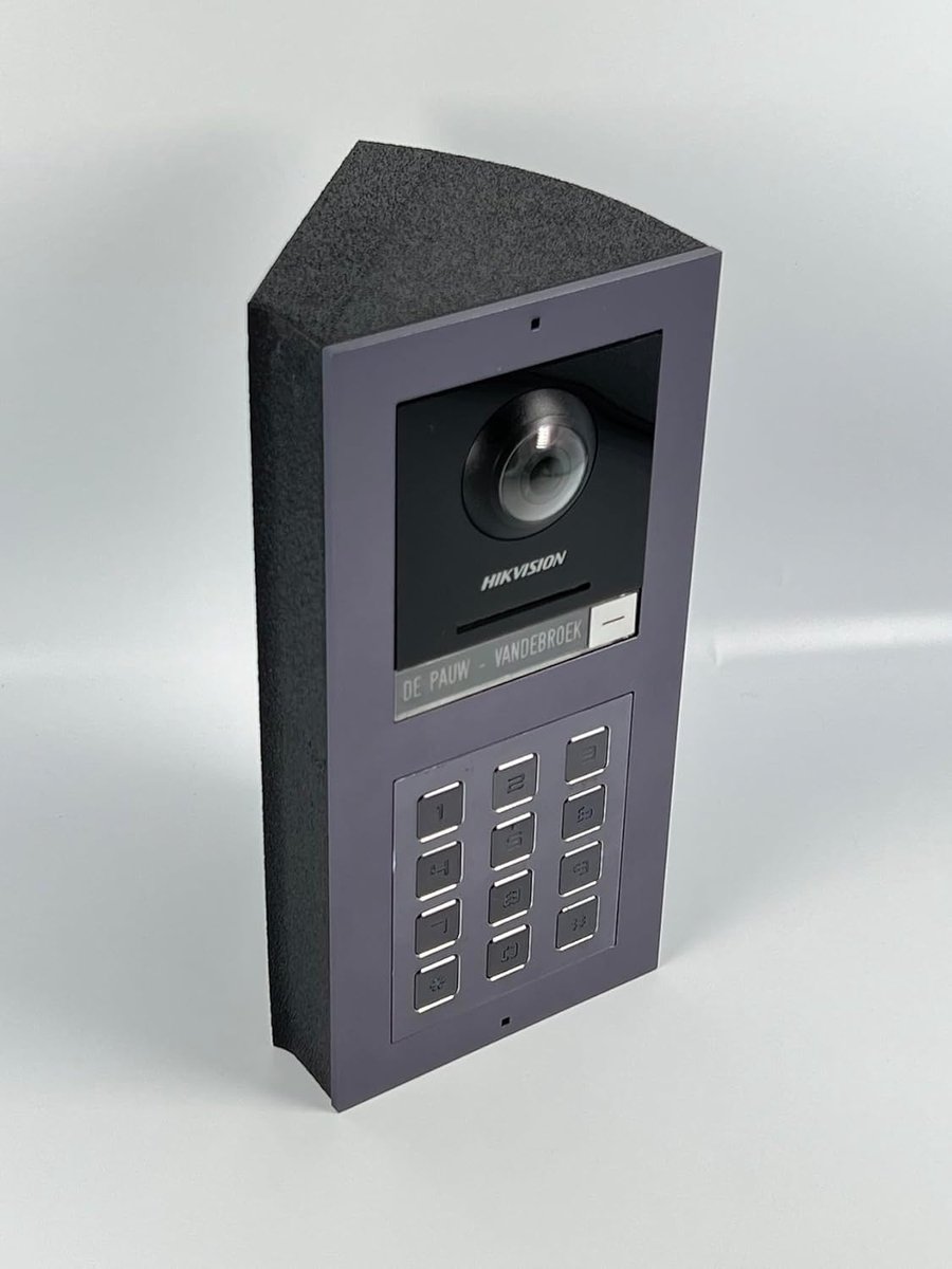 SnelShoppen - 45° Hoekbehuizing voor Videophone, Geschikt voor 2 Modules, Opbouwbehuizing, Voor Hikvision, Muurmontage, Duurzaam, IP Video, 2 Draad