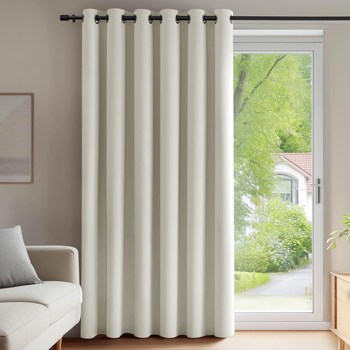 SnelShoppen - Deconovo Thermische Blackout Gordijnen 200x290 cm - Beige - Geluiddempende en Isolerende Gordijnen met Ringen voor Woonkamer en Slaapkam