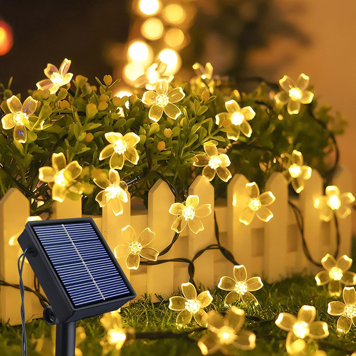SnelShoppen - Solar String Lights 14m 120 LED Cherry Blossom Fairy Lights - 8 Modes - Waterdichte Sakura Bloemdecoratie voor Tuin, Feest, Bruiloft en