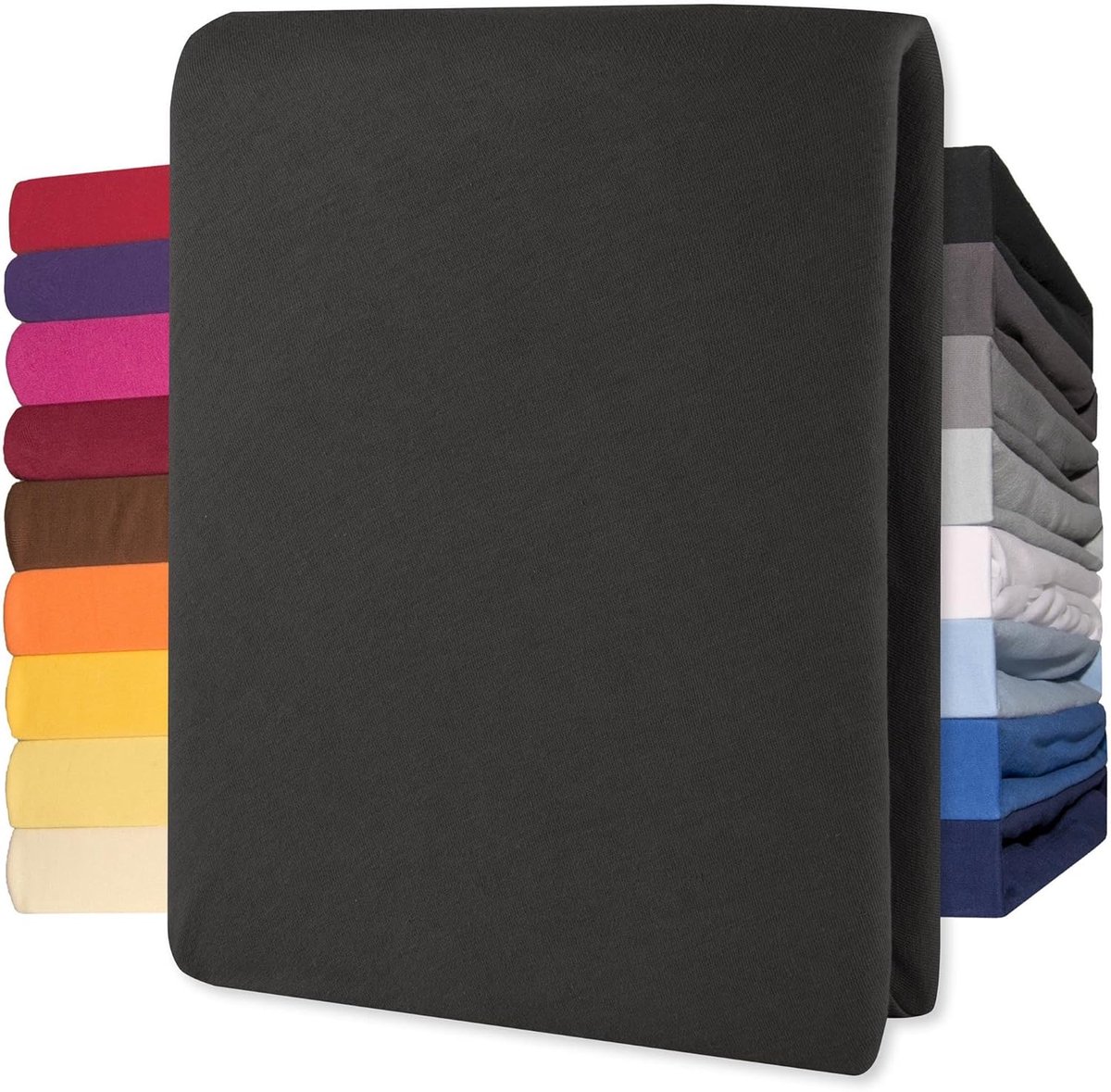 SnelShoppen - Luxe Fitted Sheet Topper 180x200-200x200, Zwart, Zacht en Duurzaam, Perfecte Pasvorm, Voor een Comfortabele Nacht