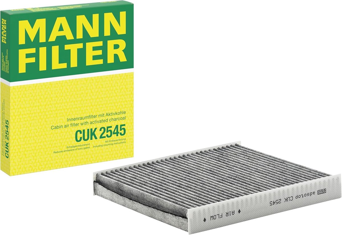 SnelShoppen - Pollenfilter CUK 2545 met Actieve Koolstof voor Auto's - Premium Interieurfilter voor Maximale Bescherming tegen Allergieën en Vervuilin