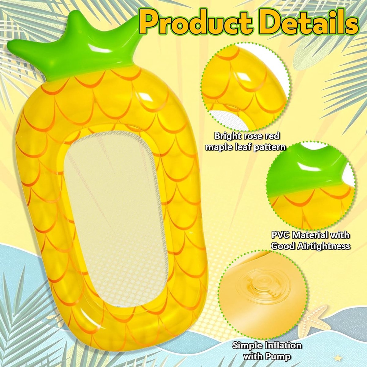 SnelShoppen - Opblaasbare Zonnetikker 166x92cm - Ergonomische Water Hammock met Hoofdkussen voor Volwassenen - Ideaal voor Zwembad, Strand, Waterfeest