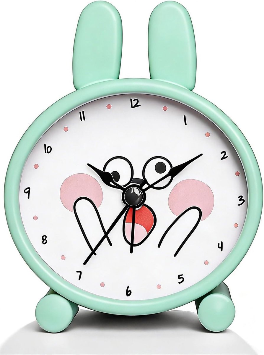 SnelShoppen - Kinderen Wandklok, Stil Geen Tikkende Klok, Analoge Alarmklok voor Beginners, Compact Schattige Klok voor Jongens en Meisjes, Eenvoudig