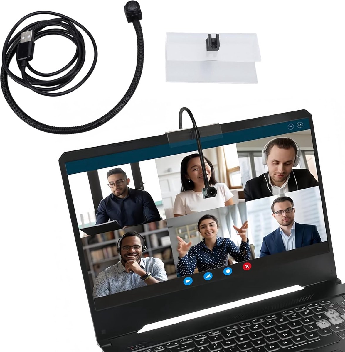 SnelShoppen - Center Cam USB Webcam 4K 15fps 8MP Autofocus voor PC, Plug And Play Desktop Camera met 80° Kijkhoek voor Professionele Videoconferenties