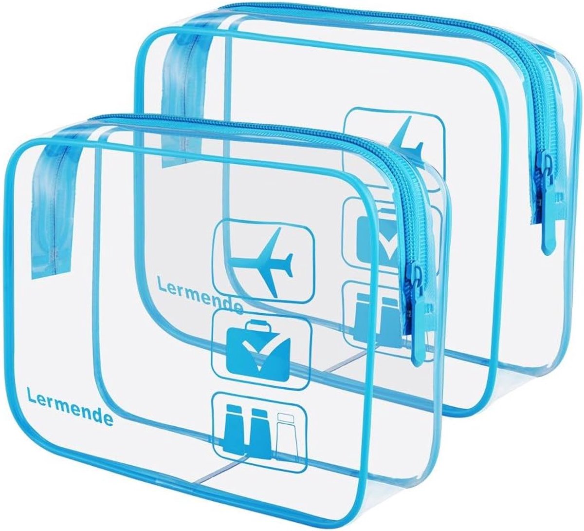 Thijox - TSA Goedgekeurde Clear Toilettas - Duurzame Reis Bagage Pouch - 3-1-1 Kit voor Vliegtuig - Transparant - Ideaal voor Zwembad en Strand