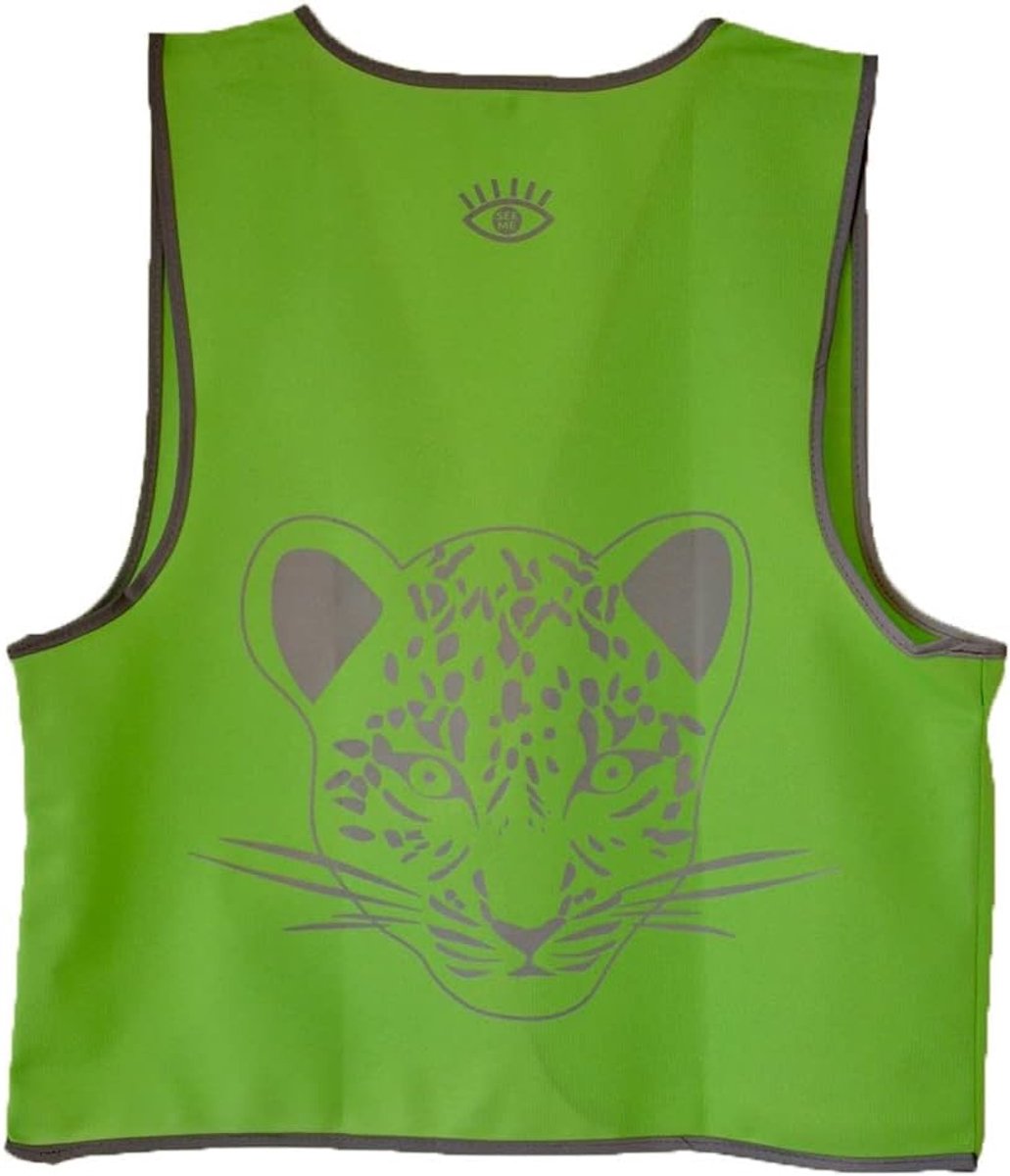 SnelShoppen - SEE ME Veiligheidsvest Kinderen Groen 110-116 - Comfortabel en Slijtvaste Veiligheidskleding voor Veiligheid Buiten - Ideaal voor Speelp