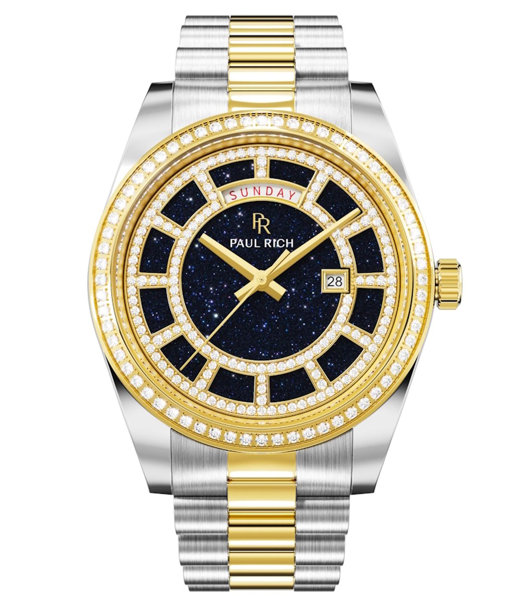 Paul Rich Crown Legacy Silver Gold Aventurine Blue Horloge