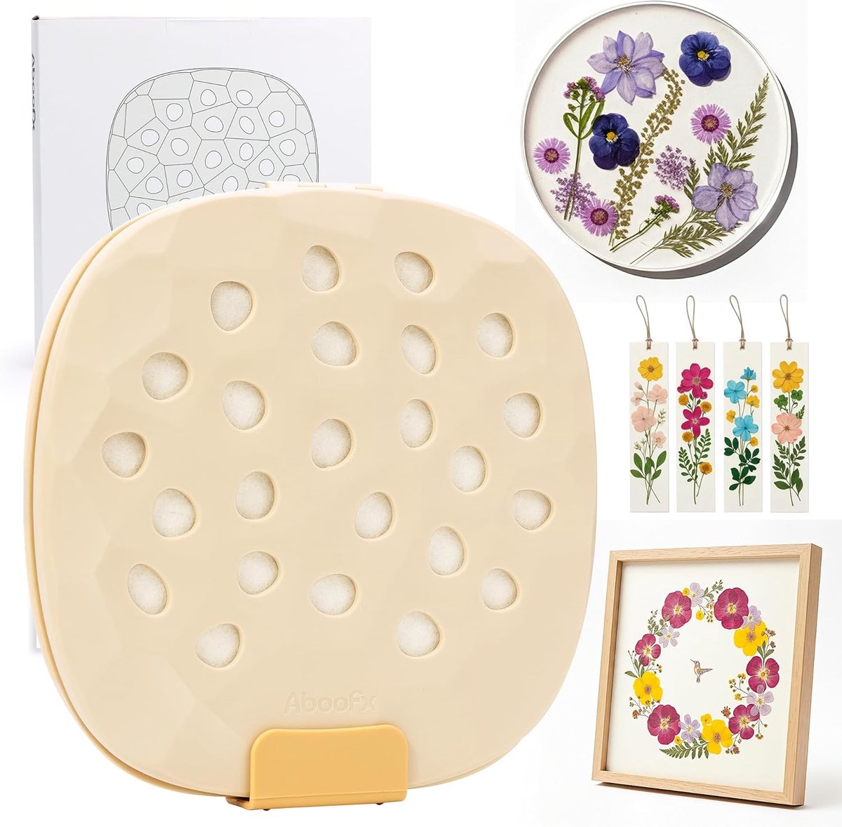 SnelShoppen - Aboofx Magnetron Bloemenpersset 23 x 23 cm - Sneldrogende Bloemenpers - Washbare Doek - Drogen voor DIY Kunst, Boekleggers, Bruiloft Blo