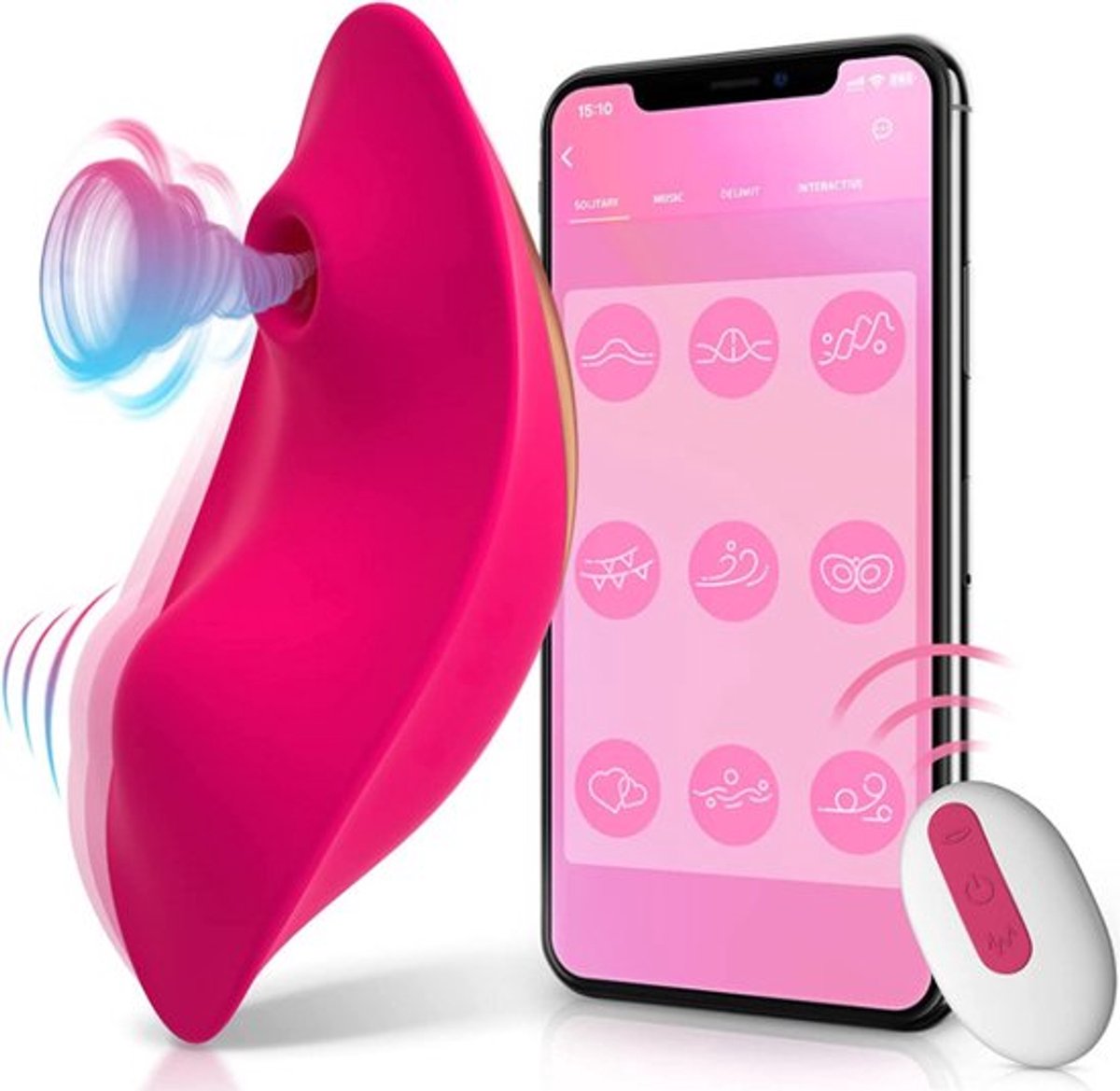 Clitorisstimulator - Luchtdruk en Vibratie - Vibrator met afstandsbediening - Gebruiksvriendelijke app - Slip Vibrator