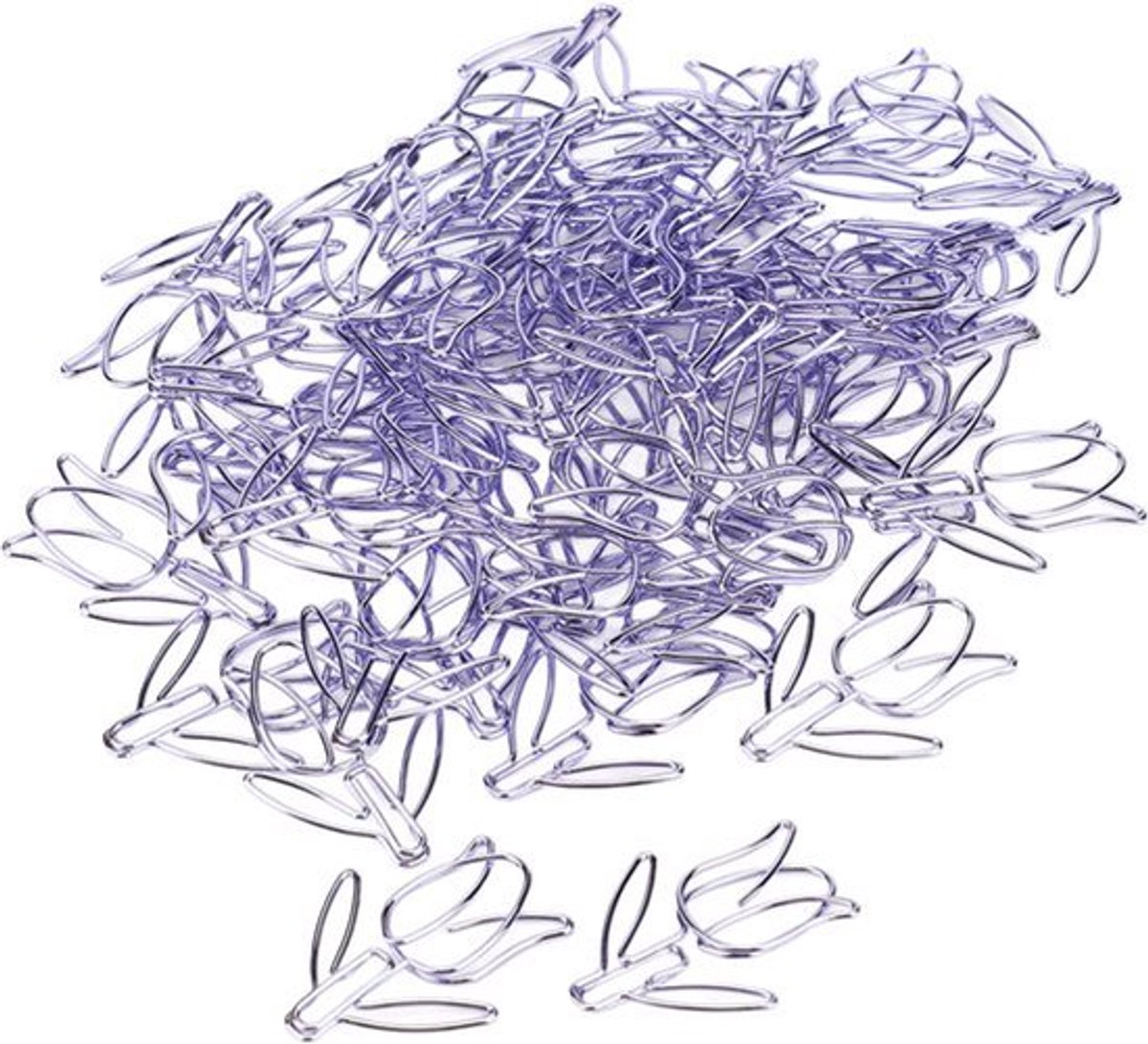 50 Stuks Leuke Paarse Tulp Paperclips - Duurzaam Metalen Ontwerp