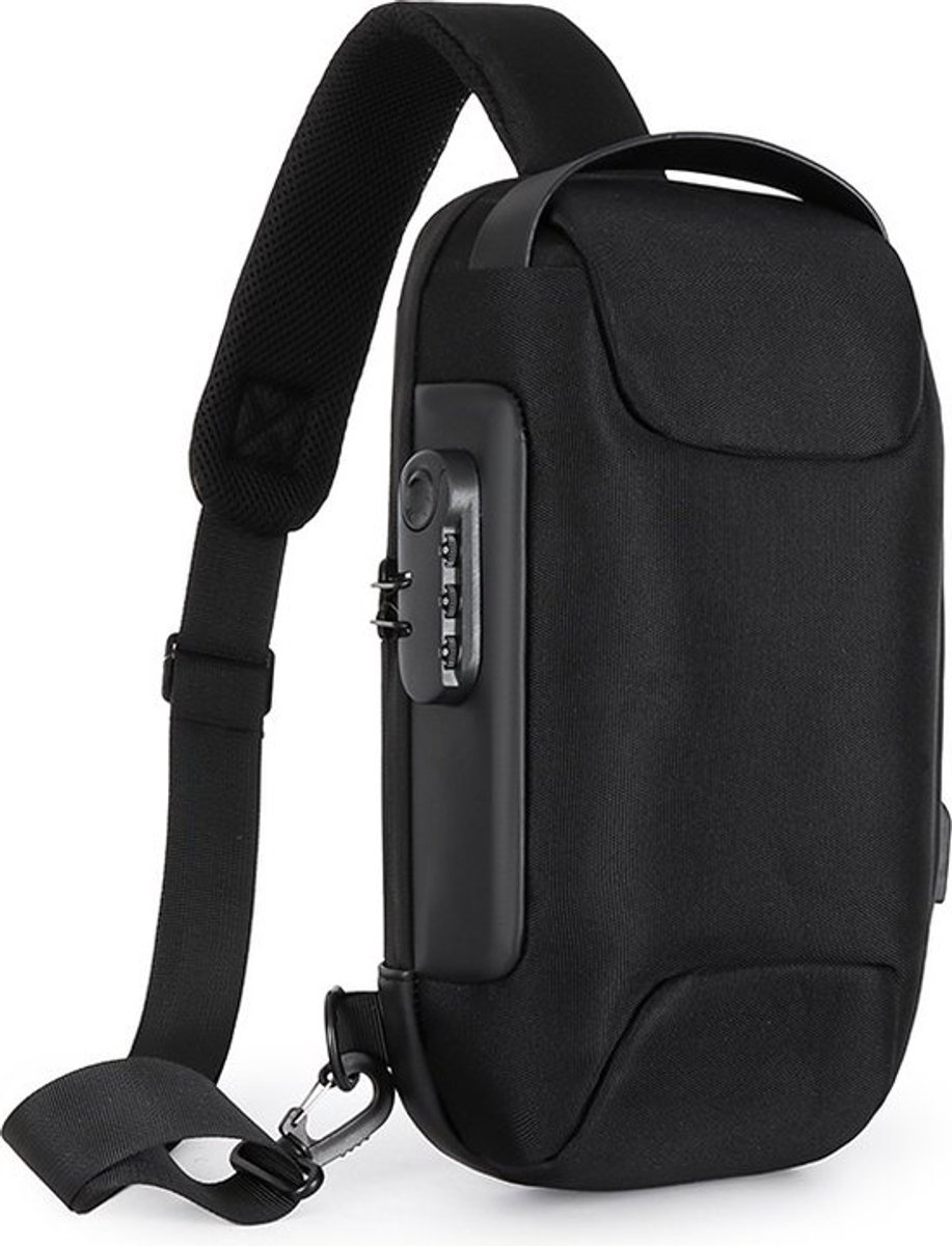 Crossbodytas - Sling Bag - Borsttas - Anti Diefstal & Waterdichte - Met USB - Crossbodytassen - Dames - Heren - Zwart - Crossbody Bag Heren - Stijlvolle En Praktische Slingbag - Crossbody Tas Voor Dagelijks Gebruik, Wandelen, Reizen & Festivals