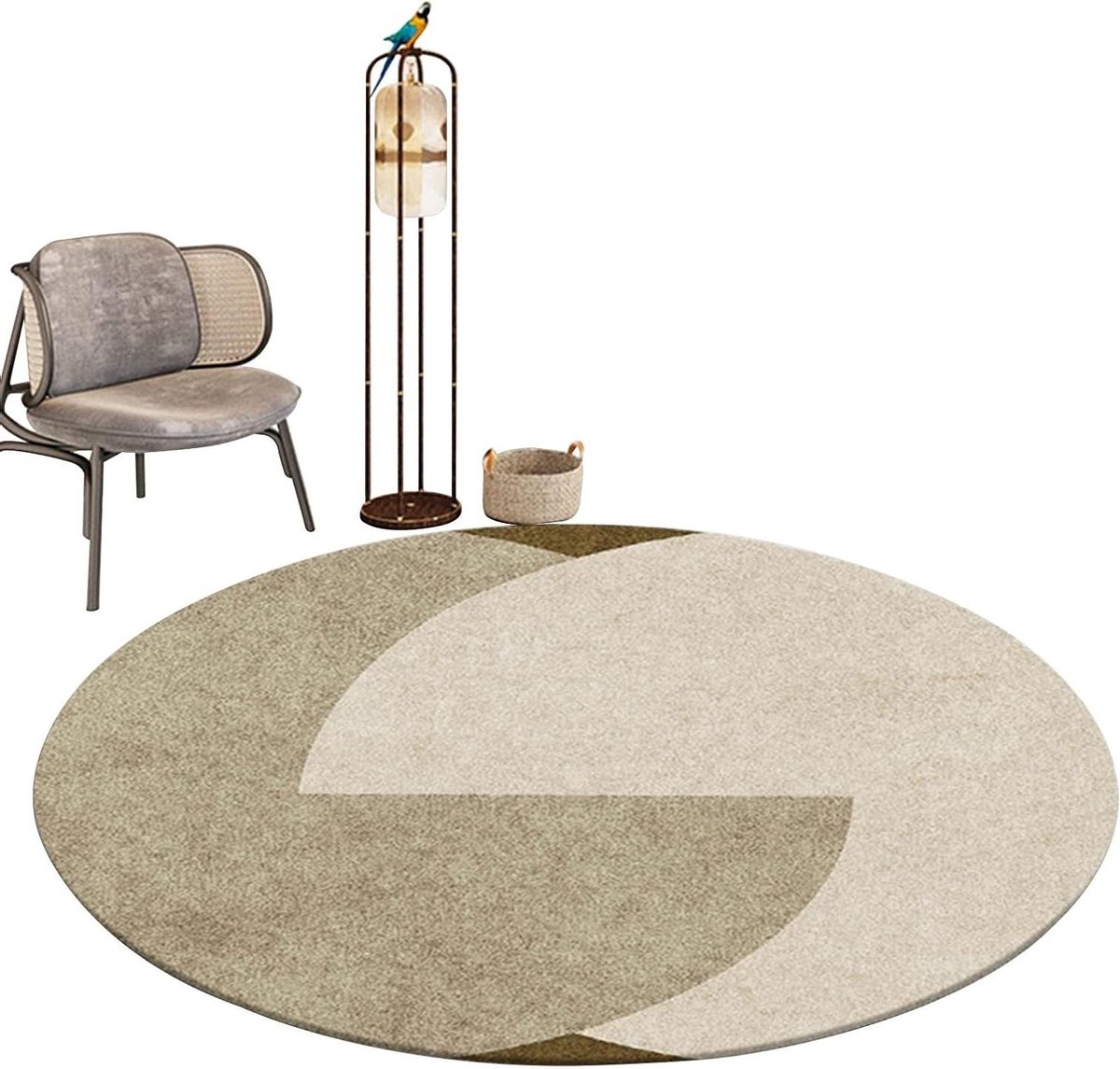 Rond Vloerkleed - Zachte Mat - Woonkamer Decoratie - Wasbaar Ontwerp - Diameter 100cm - Gr