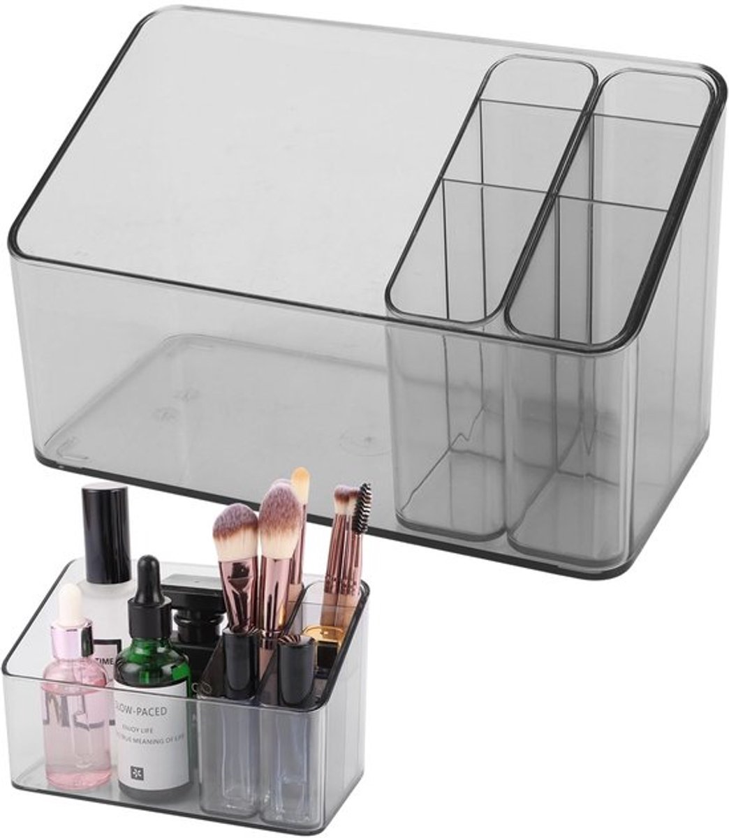 Make-up Organizer, 2 Pack, Plastic Cosmetische Opbergdoos voor Kaptafel, Badkamerkast, Schoonheidsproducten, Organizer