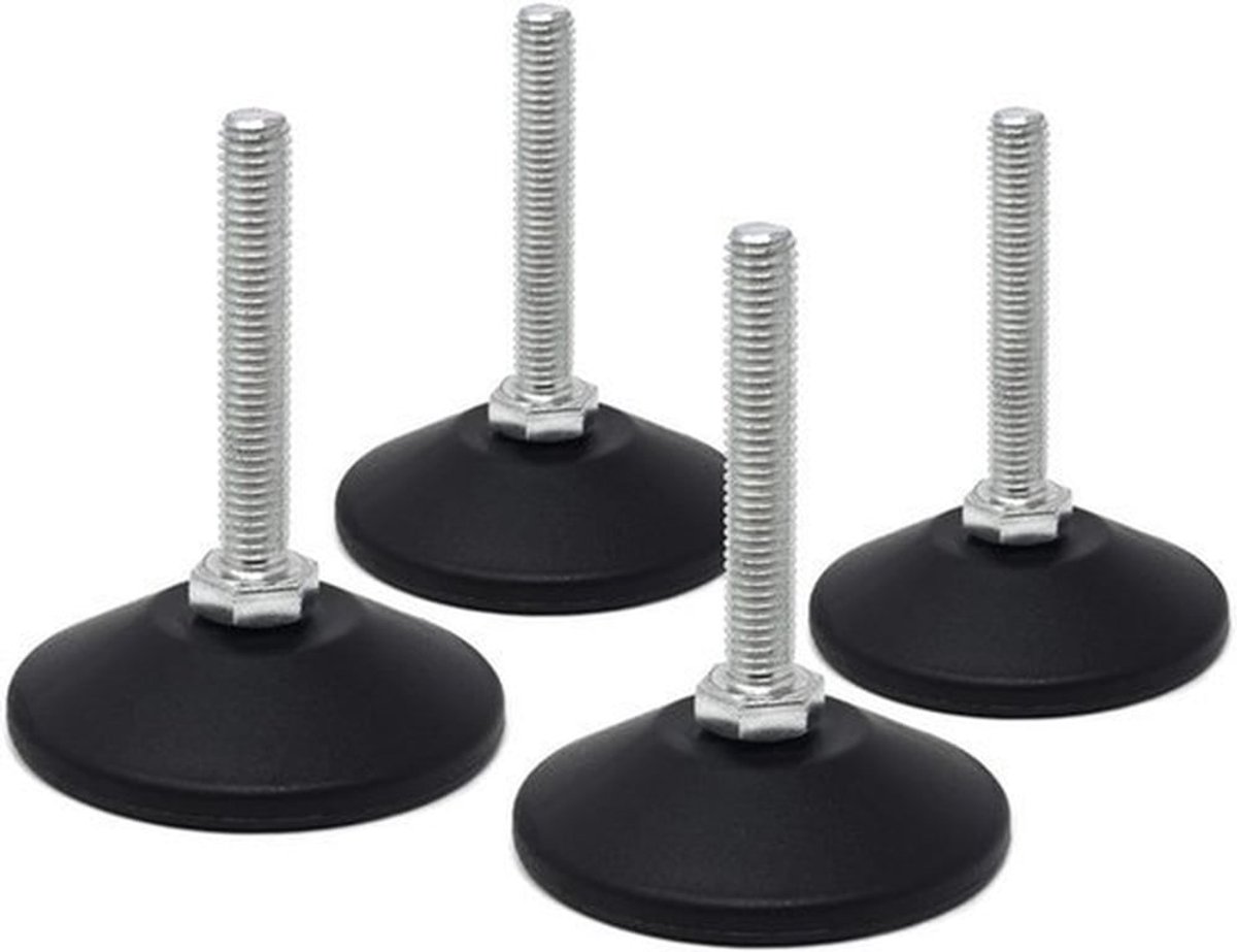 4 x M10 Stelschroef - Vaste Stelschroef 50 mm - Verzinkt met Plateau Ã˜ 55 mm