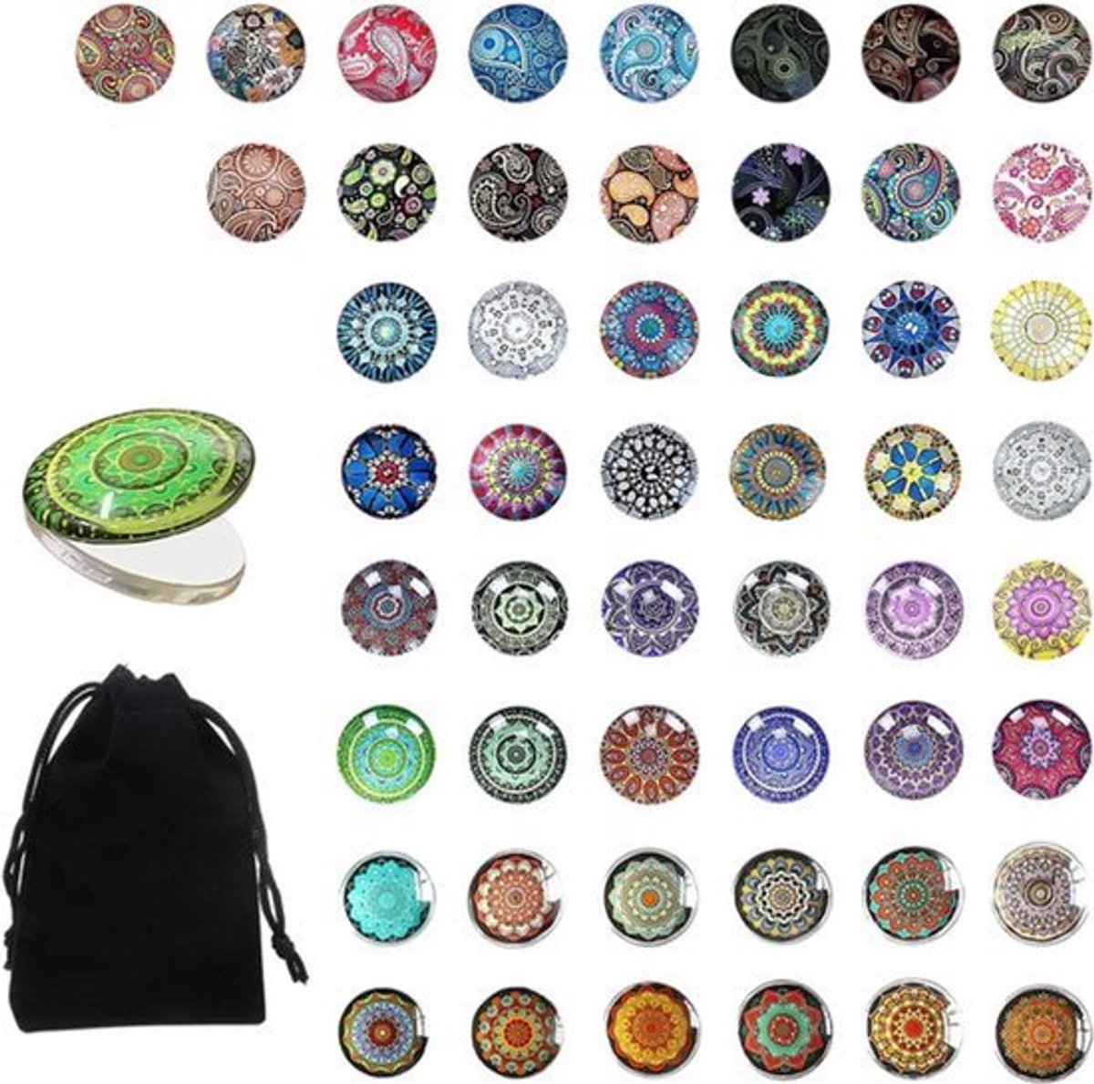 Gekleurde glazen stenen 25 cm - Set van 51 grote geluksstenen - Ronde dreuzelstenen voor sieraden, kunsthandwerk en woondecoratie