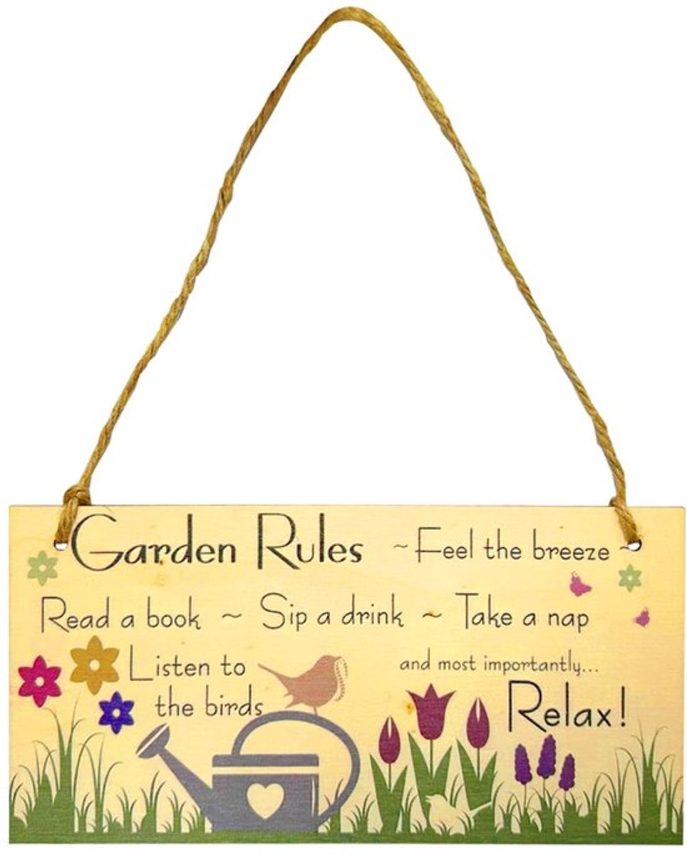 1 stuk houten tuinbord om op te hangen, tuinregels, tuinbord, tuinbord, gepersonaliseerde decoratie, uniek creatief design, cadeau voor plantenliefhebbers