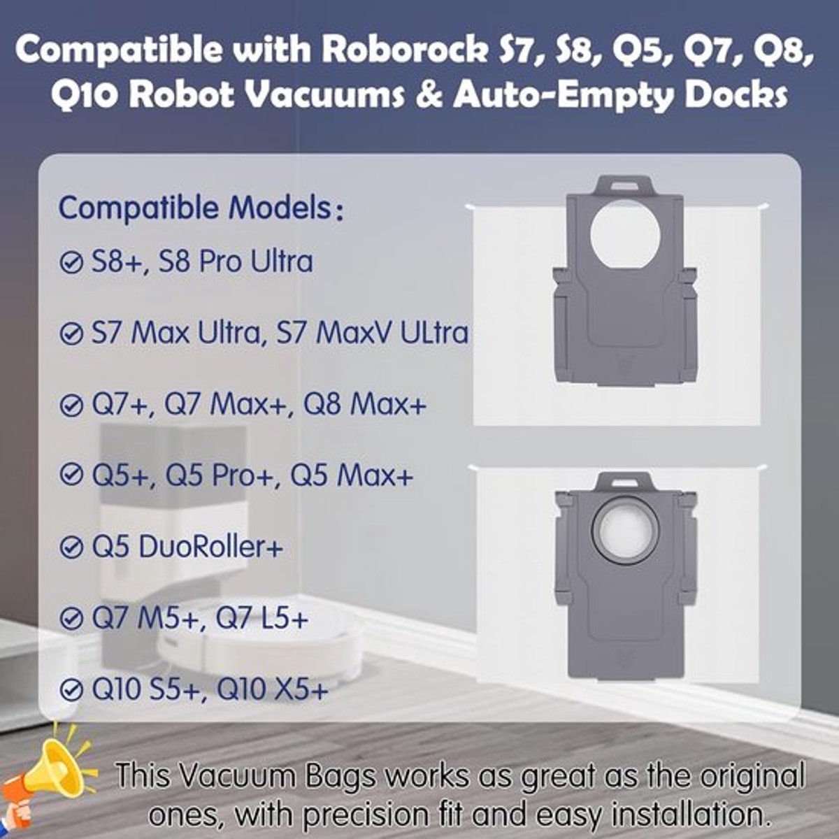 12 Stuks Stofzakken geschikt voor Roborock S8+/S8 Pro Ultra/S7 MaxV Ultra/Q7 M5+/L5+/Max+/Q8 Max+/Q5 Pro+/Q5 Max+/Q10 S5+/X5+ Stofzuiger, Reservezak, Accessoires, Stofzuigerzakken, Reserveonderdelen
