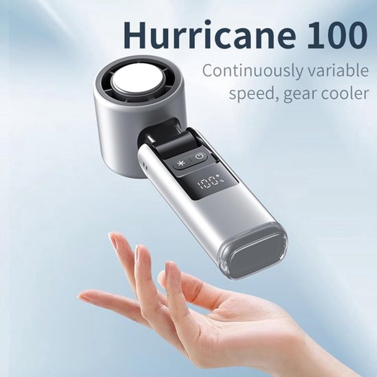 Draagbare ventilator - Ventilator - Handventilator - Oplaadbare draagbare ventilator - 4000mAh - 100 Snelheden - Koelventilator - Snelheids-/Batterijweergave - Draagbare opvouwbare nekventilator - Wit