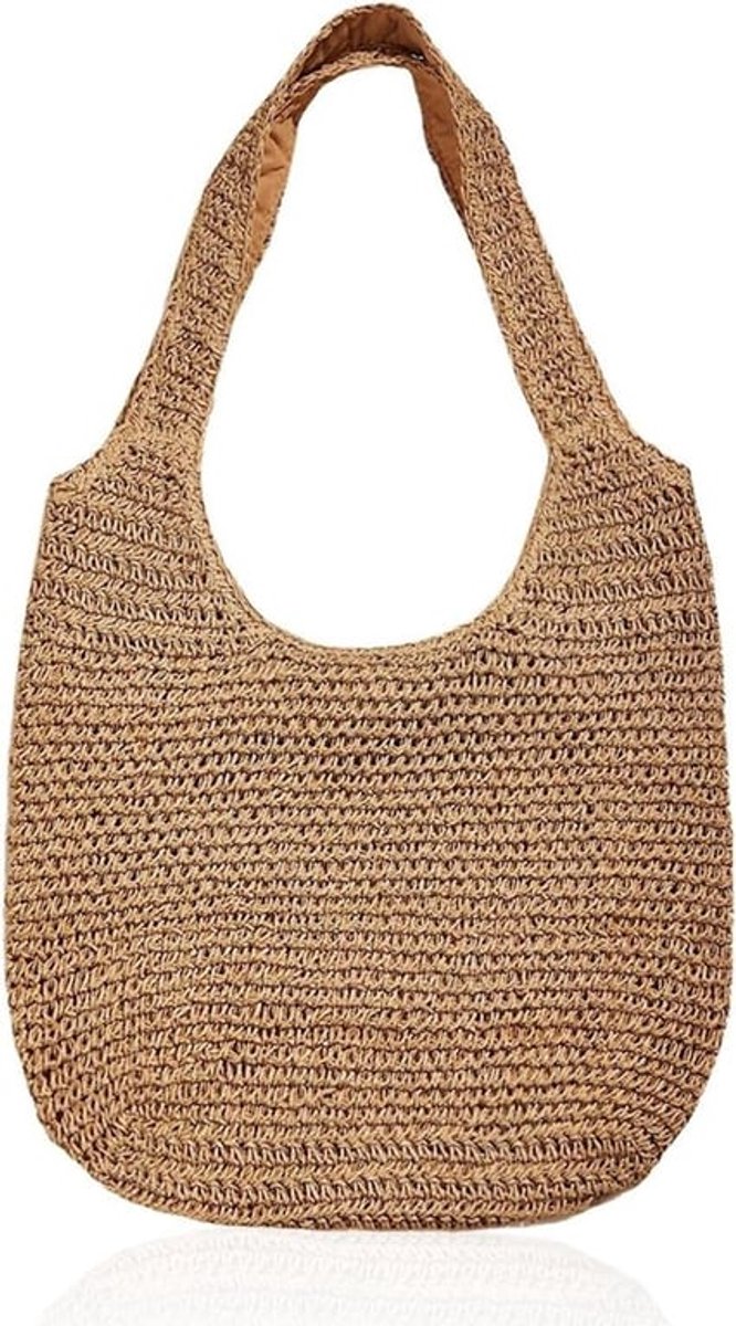 Handgeweven Stro Tas voor Zomer Strandreizen, Grote Capaciteit Schoudertas met Retro Ontwerp - Ideaal voor Vakantie en Dagelijks Gebruik