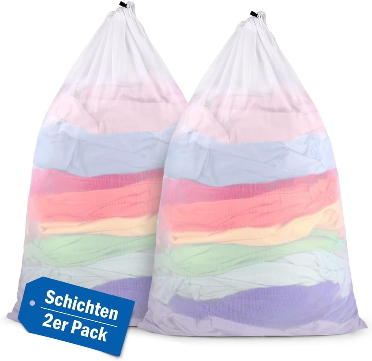 Thijox - Grote Waszakken XXL 60x90 cm - Herbruikbare Wasnetten met Ritssluiting - 2 Stuks - Voor Gordijnen, Donsjassen, Tapijten, Badhanddoeken en Mee