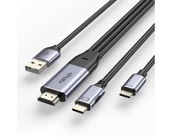 Thijox - HDMI-naar-USB-C-kabel 2,5 m 4K60Hz - Converter HDMI naar USB-C voor Studio Display, Xbox, PS5, Steam Deck Dock, AR-brillen en grafische table