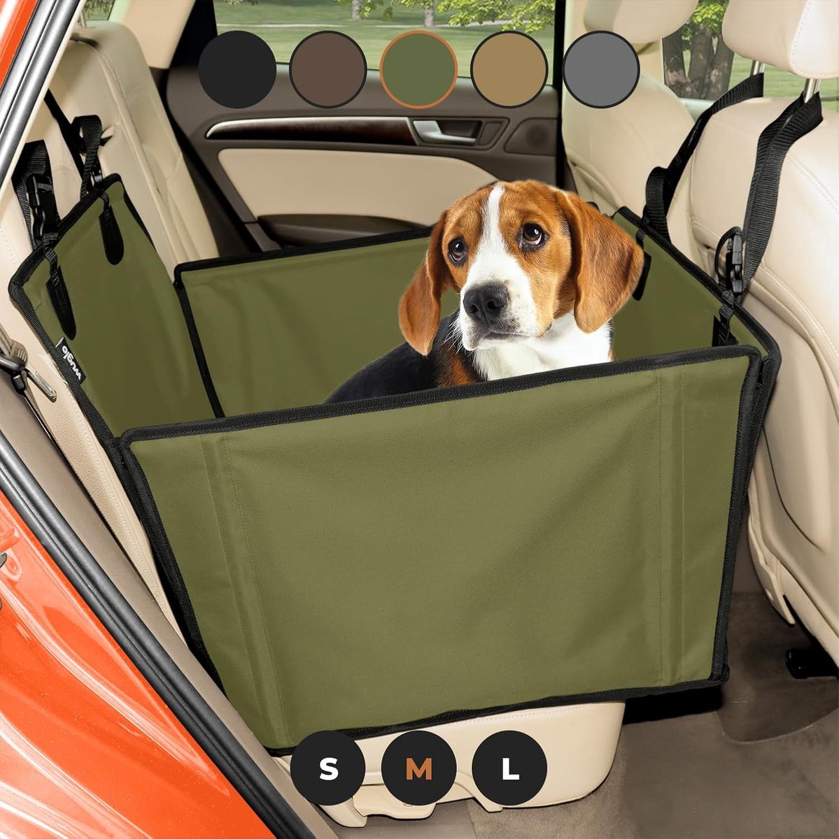 SnelShoppen - Extra Stabiele Hond Autostoel voor Middelgrote Honden tot 18 kg, Neerklapbare Zijwanden, Gemakkelijk Schoon te Maken, Ideaal voor Auto,