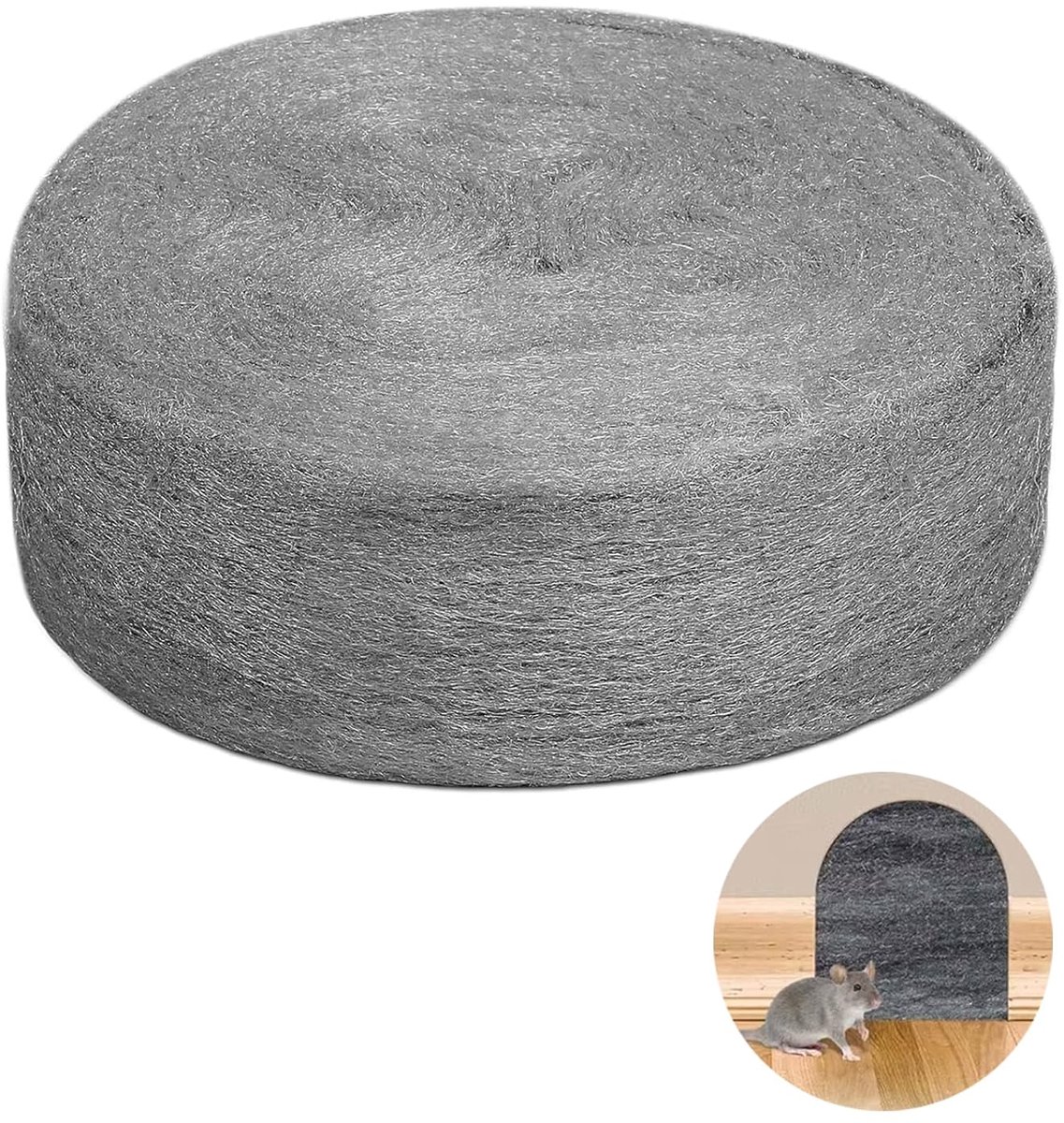 SnelShoppen - Steel Wool 10 M, Rodent Resistant Staalwol 0000 voor Ventilatiegrills in Garages en Tuinen, Schoonmaken, Polijsten en Effectieve Bescher