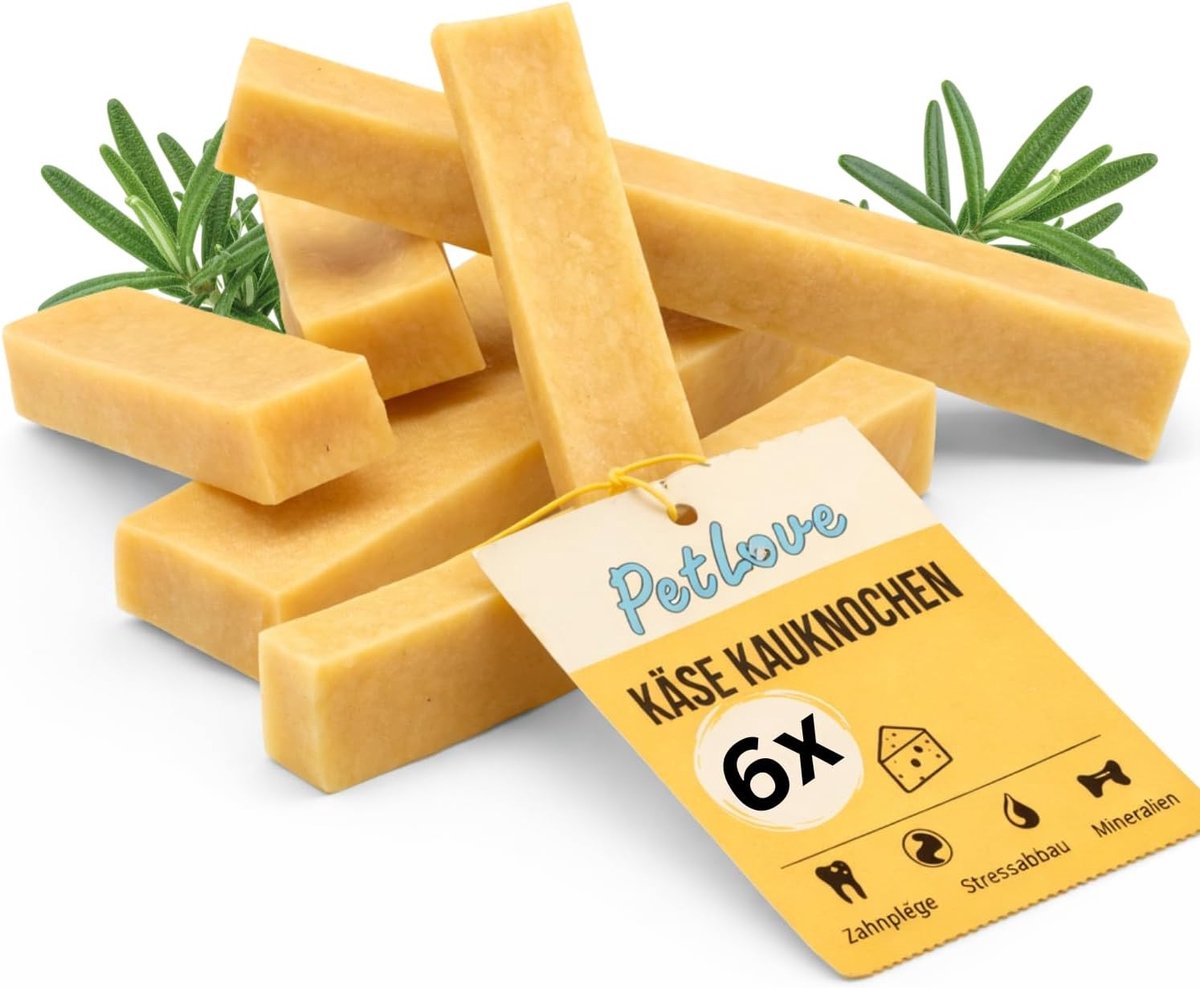 SnelShoppen - 6 stuks Kauwkaas voor Honden - 100% Natuurlijke Harde Kaas - Ideaal voor Tandverzorging - Gezond Kauwplezier voor Onderweg - XS (10-30 g