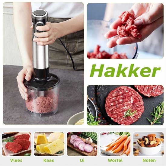 JCP® Staafmixer Set - Staafmixer - Met Hakmolenopstelling - Zwart - 9cm x 9cm x 37cm van Jcp — afbeelding 5
