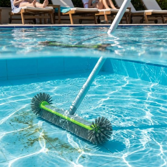 SnelShoppen - Poolborstel 43 cm Rond voor Efficiënte Zwembadreiniging - Halfronde Borstels voor Muren, Vloeren en Trappen - Ideaal voor Tuin, Camping van Snelshoppen — afbeelding 3