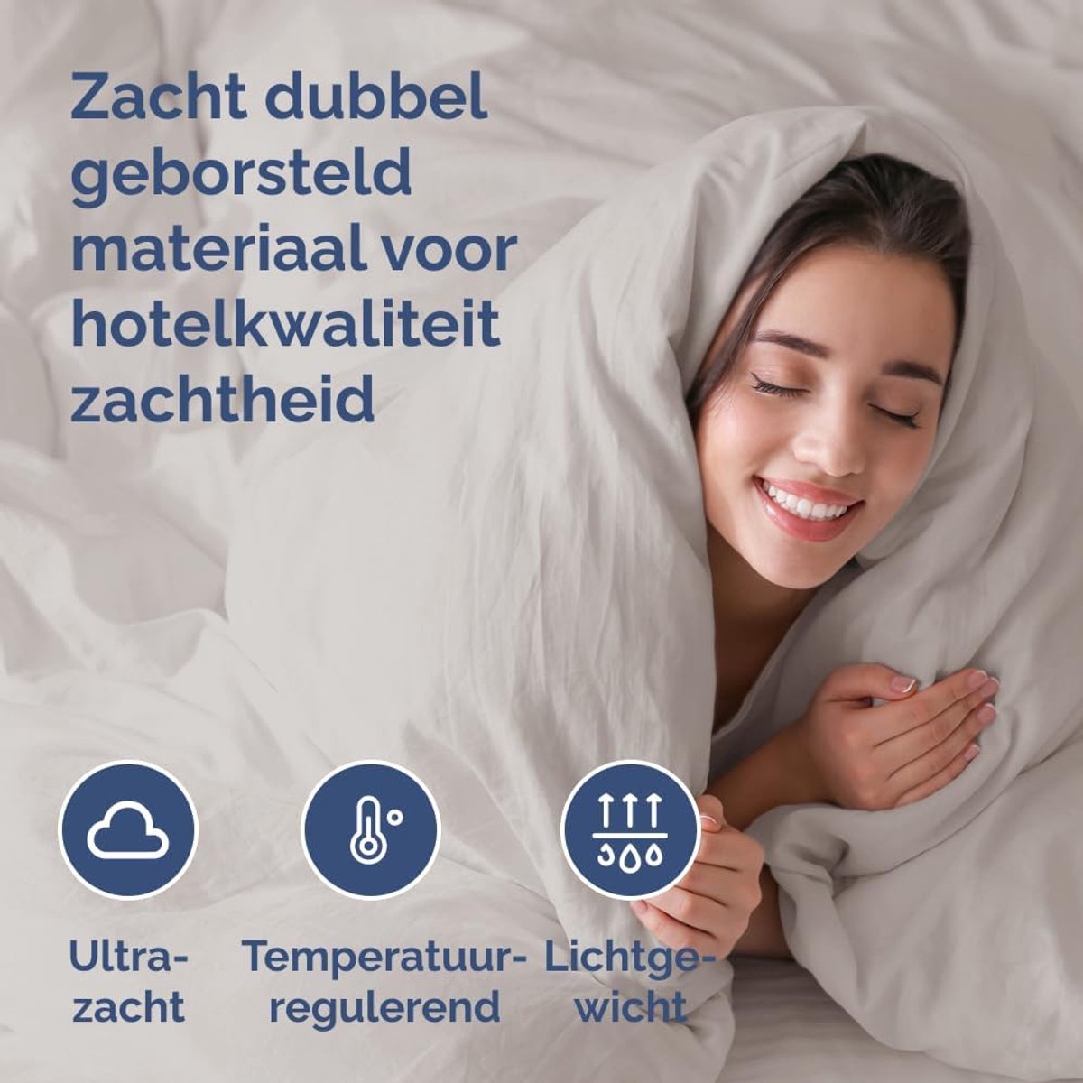 Thijox - 3-delige dekbedovertrekset 200x200 - Zachte microvezel polyester - 2 kussenslopen 50x80 - Ademend, ritssluiting, hoekbandjes, OEKO-TEX - Lich