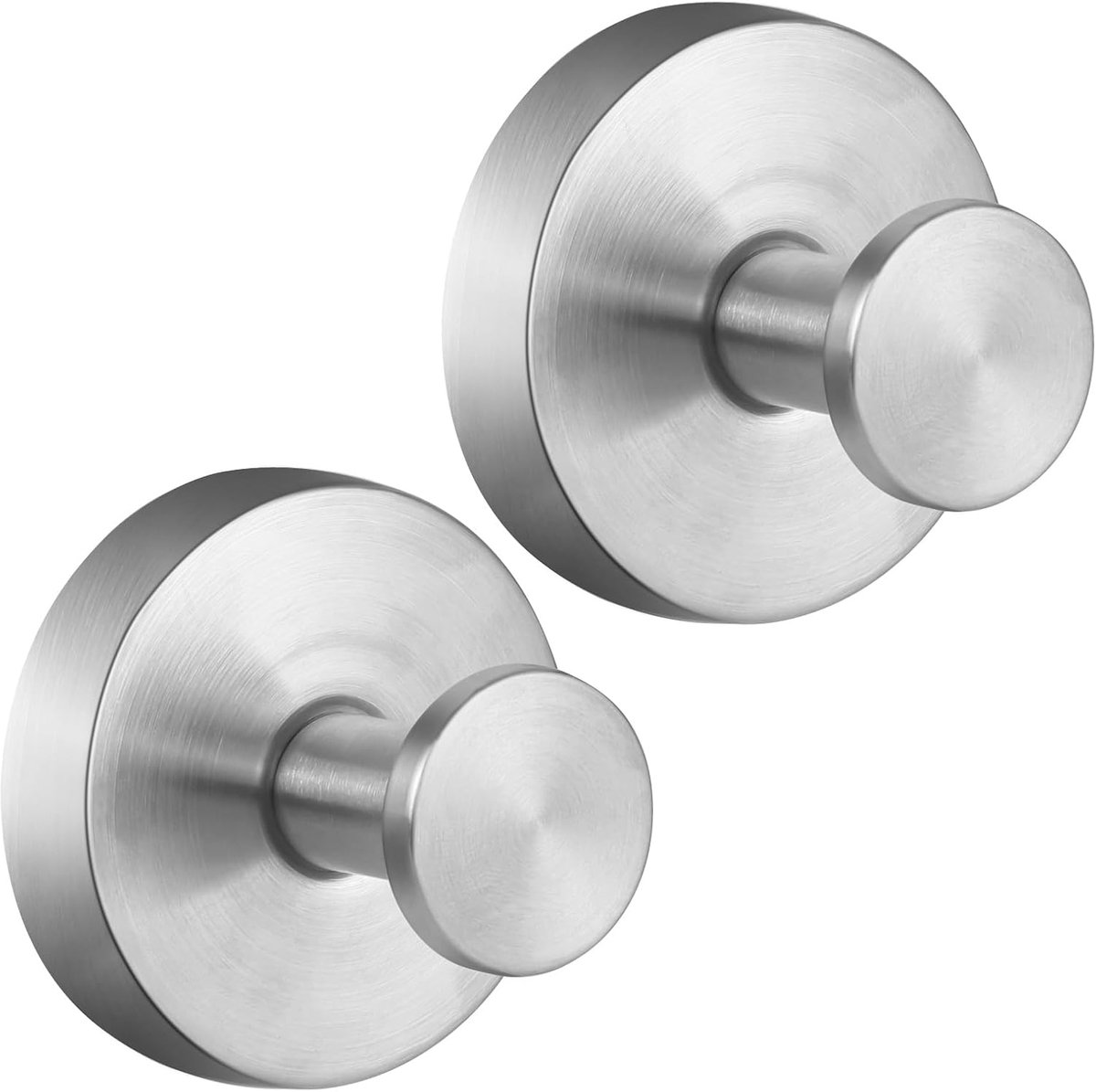 SnelShoppen - 2x RVS Zuignap Haakjes voor Badkamer en Keuken, Waterdicht, Verwijderbaar en Herbruikbaar, Zwart, Hoge Kwaliteit