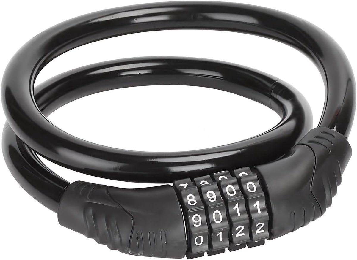 SnelShoppen - Fietslot met Combinatiecode, 4-Cijferige Antifraudeketting, Hoogwaardige Beveiliging, 60 cm, Diameter 12 mm, Geschikt voor Fiets en Scoo