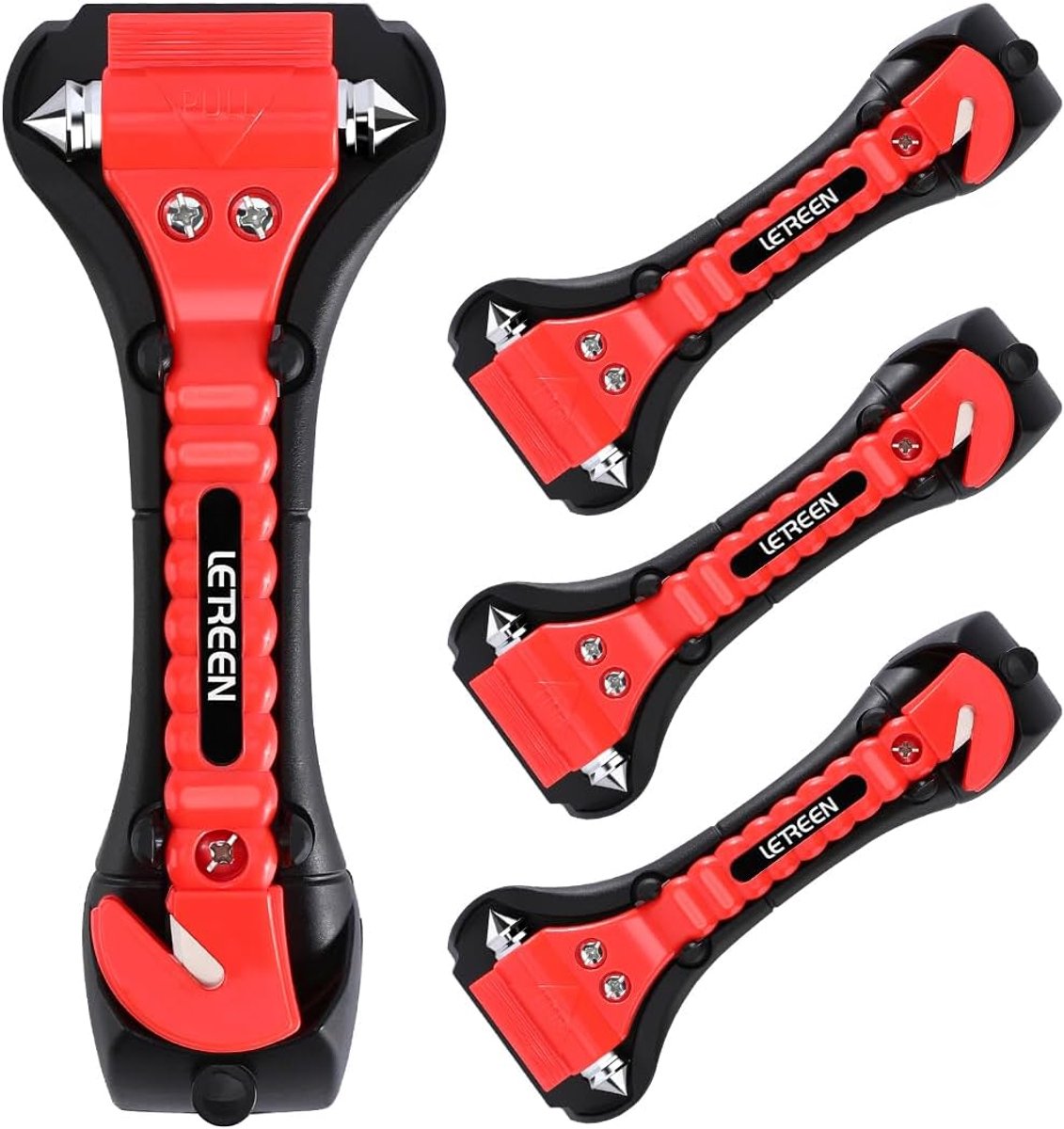 SnelShoppen - Car Emergency Hammer - Veiligheidshamer met Gordelsnijder, Ruitverbreker, 4-Pack - Essentieel voor Noodgevallen in Auto - Compact en Eff