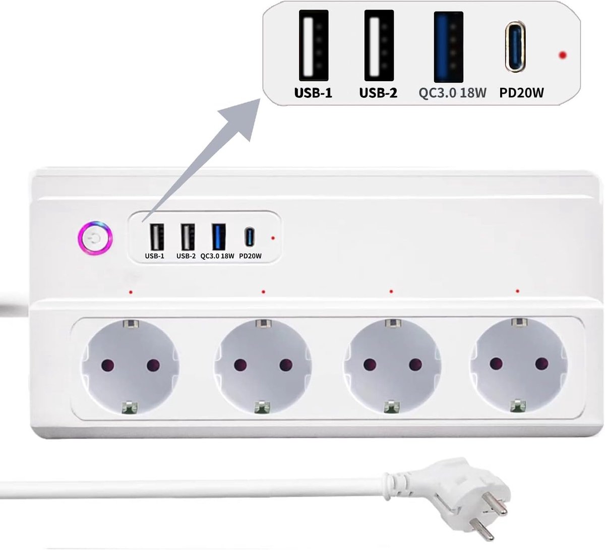 SnelShoppen - ZigBee Smart Stekkerdoos 16A met Afstandsbediening, Stemcontrole, Timer Functie - Compatibel met Alexa, Google Home, Home Assistant - Vo