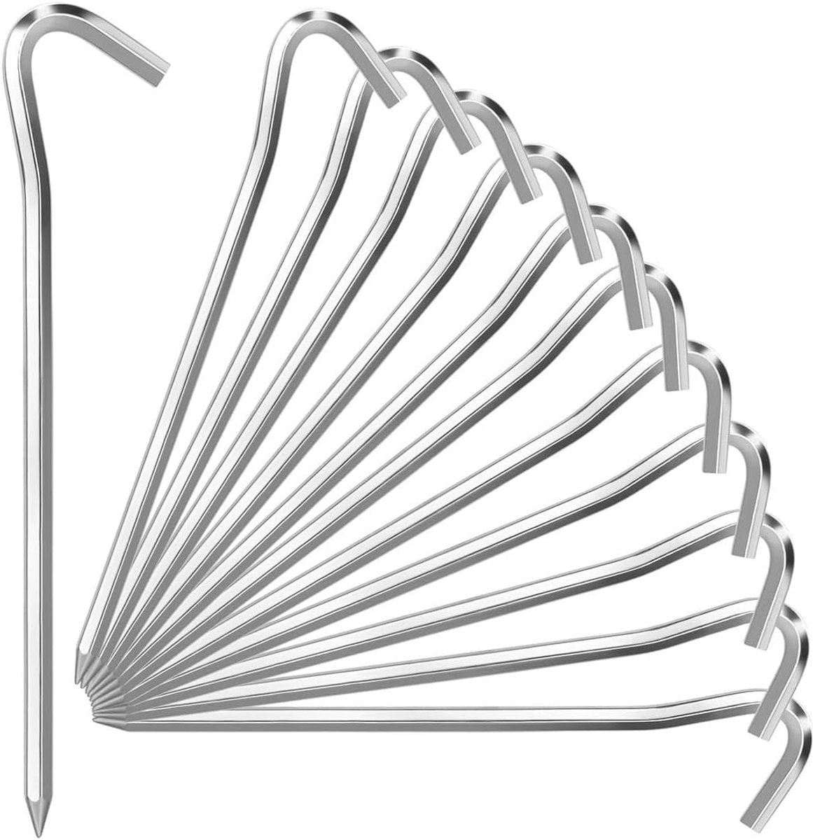 SnelShoppen - 12 Aluminium Tent Pegs 18 cm - Lichtgewicht Grondankers voor Camping, Awnings en Gazebo's - Roestvrij en Duurzaam - Ideaal voor Buitenac
