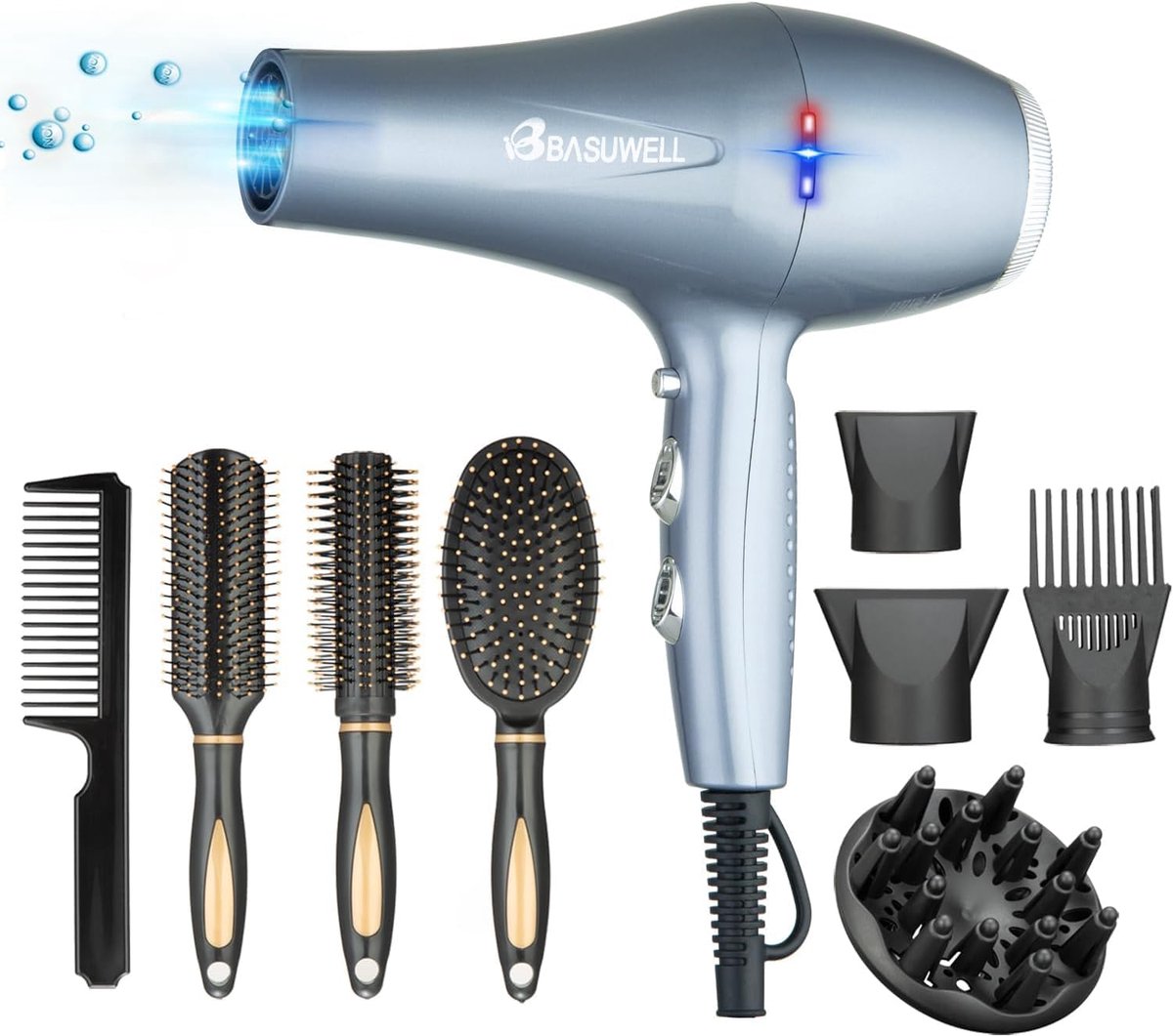 Thijox - Professionele Haardroger 2400W met Ionen Technologie, Geluidsarm, 3 Verwarmingsstanden, 2 Snelheidsinstellingen, Diffuser en AC-motor - Verbe