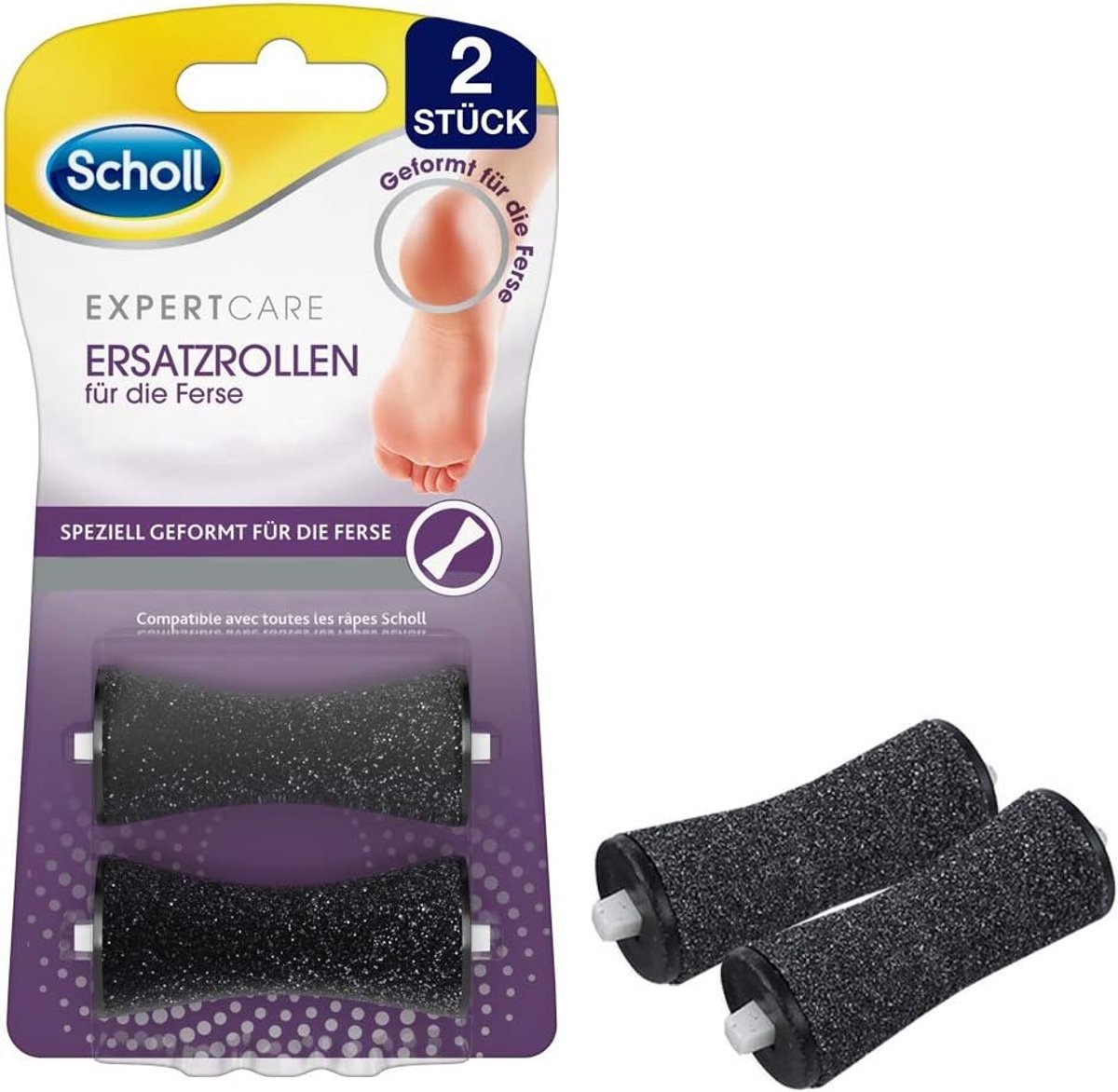 SnelShoppen - Vervangwielen voor Elektrische Eeltverwijderaar, 2 Stuks, Diamantdeeltjes, Voor Hiel, Extra Sterk, Ideaal voor Droge en Gebarsten Voeten