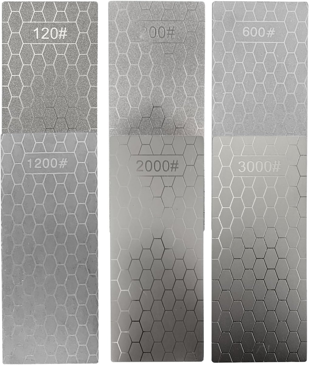 SnelShoppen - Set van 6 Diamant Snijplaten, 120# 200# 600# 1200# 2000# 3000# voor Schuren, Metalen Coating, Duurzaam en Effectief, Diverse Grit voor G