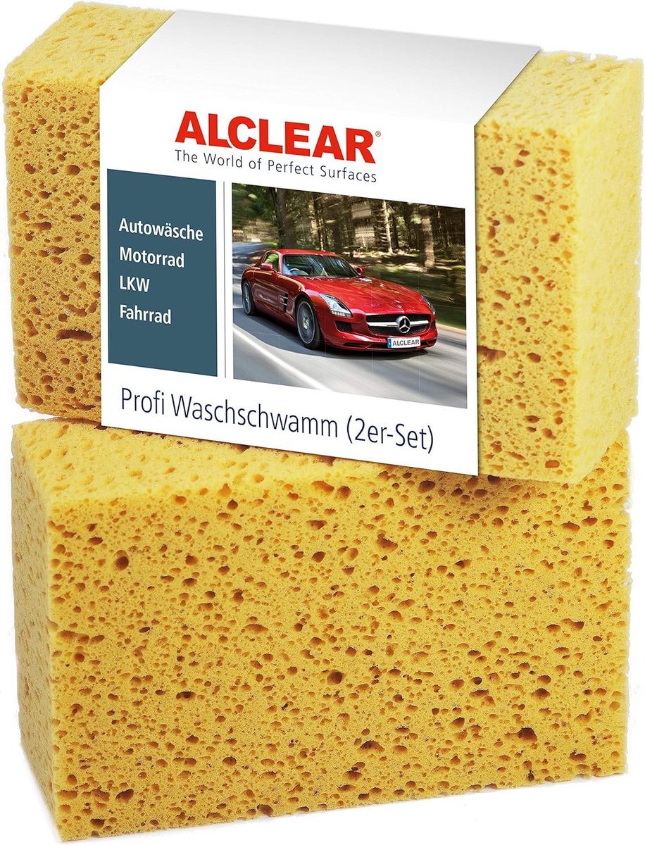 SnelShoppen - Set van 2 Jumbo Handwasspons voor Auto - 18x12x6 cm - Lakvriendelijke Reinigingsspons voor Auto, Motor, Fiets - Super Absorberend, Perfe