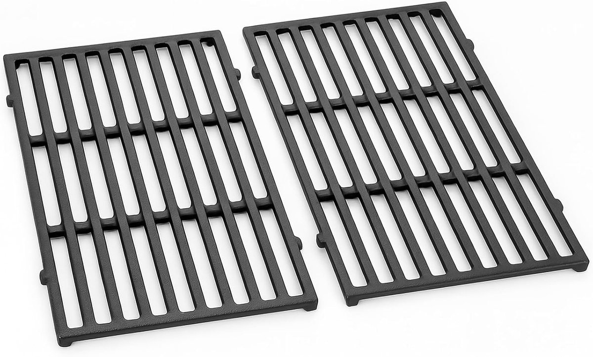 SnelShoppen - Grillrooster voor Gasgrill 44.5 x 26 cm, Vervangend Gietijzeren Grillrooster voor BBQ, Geschikt voor Weber Spirit E210 E220 S210 S220, S