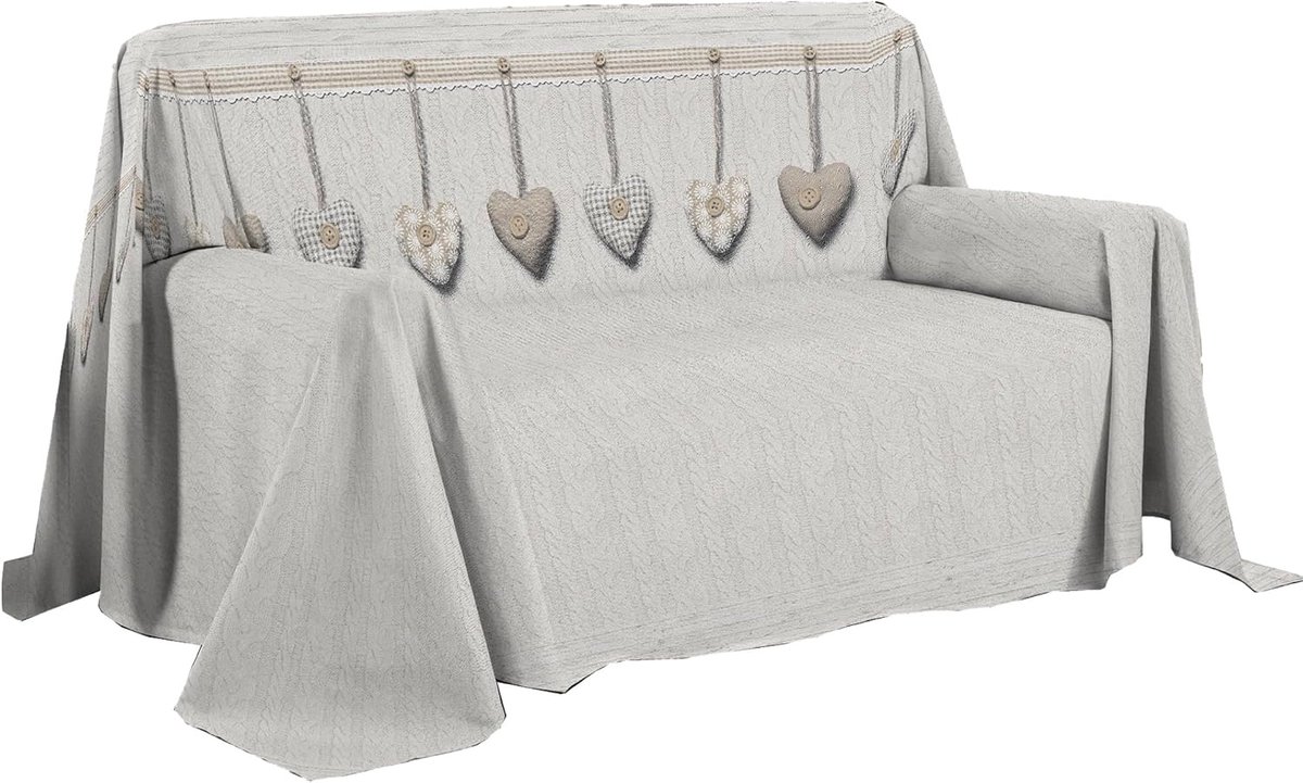 SnelShoppen - Multifunctionele Sofa Throw 180 x 290 cm, 100% Katoen, Beige, Ideaal als Bedsprei of Zomerdeken voor 1- en 2-persoonsbedden