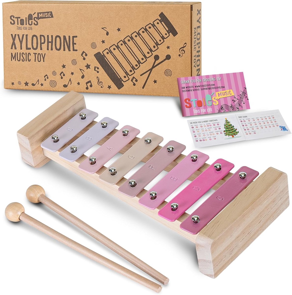 SnelShoppen - 8-toetsen Xylofoon Piano Keyboard Speelgoed voor Kinderen - C-Dur Gekleurde Toetsen - Educatief Muziek Speelgoed voor Peuters - Jokes en